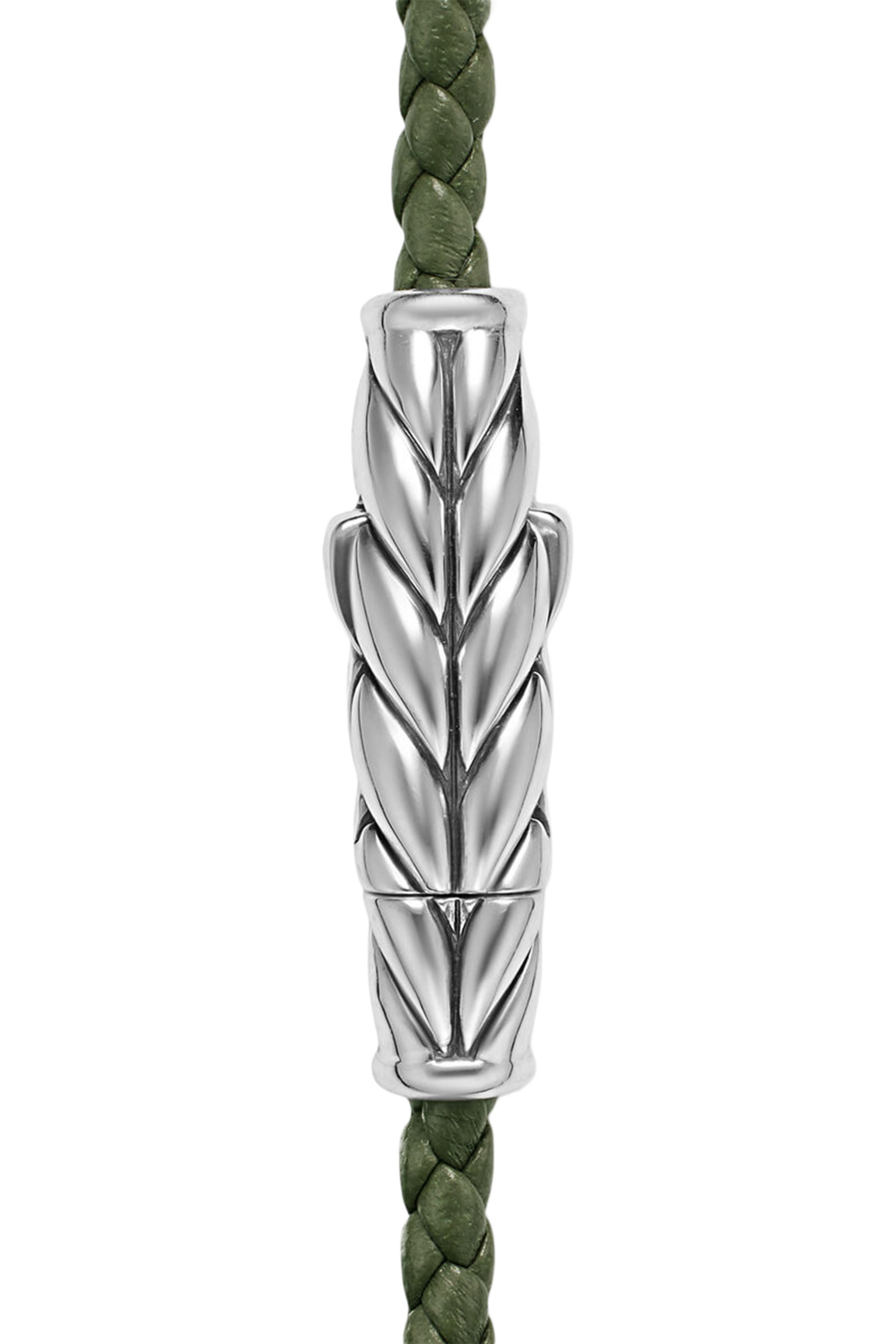 سوار شيفرون ثلاثي اللف، فضة استرلينية وجلد