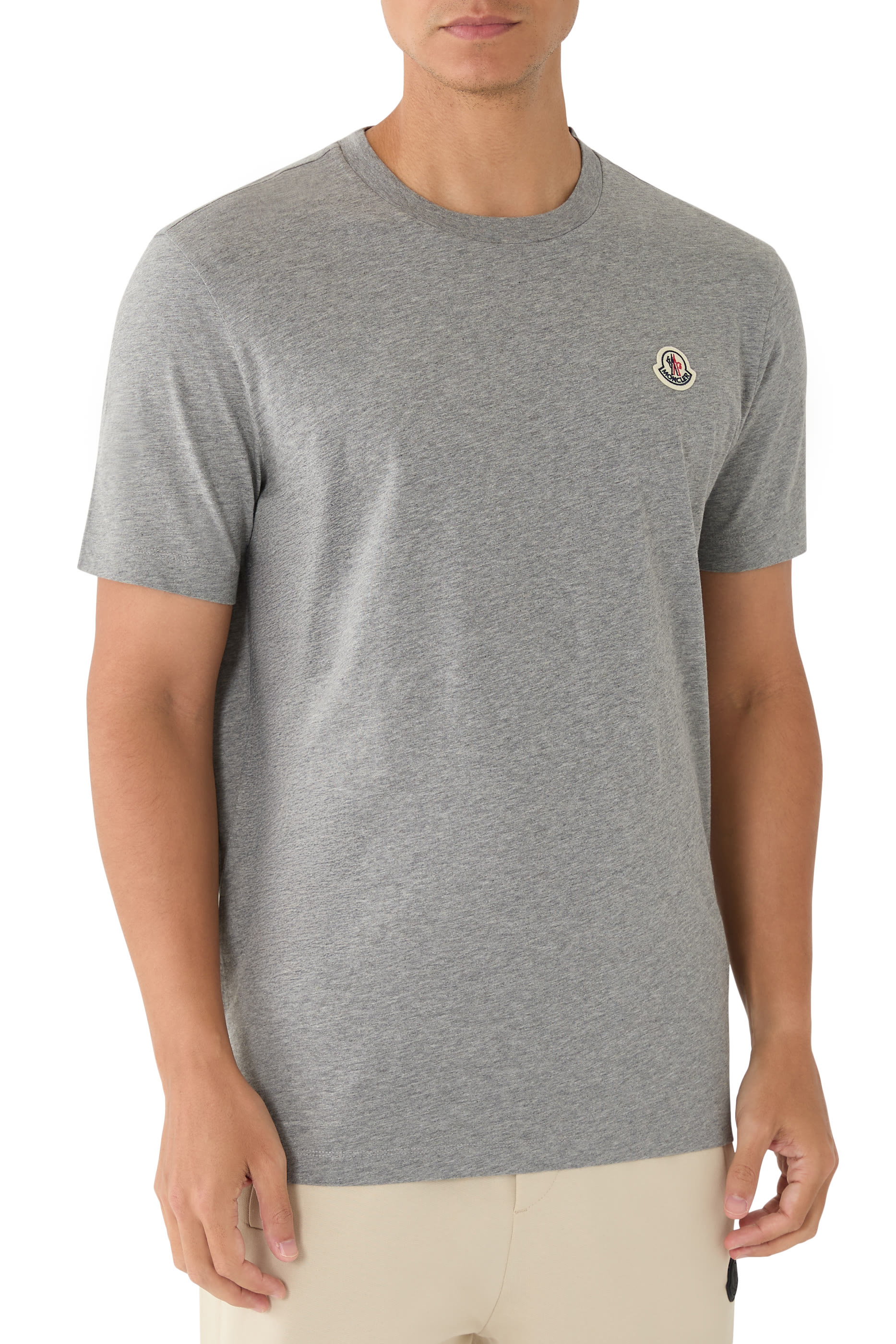 طقم تيشيرت برقعة شعار الماركة قطن، 3 قطع