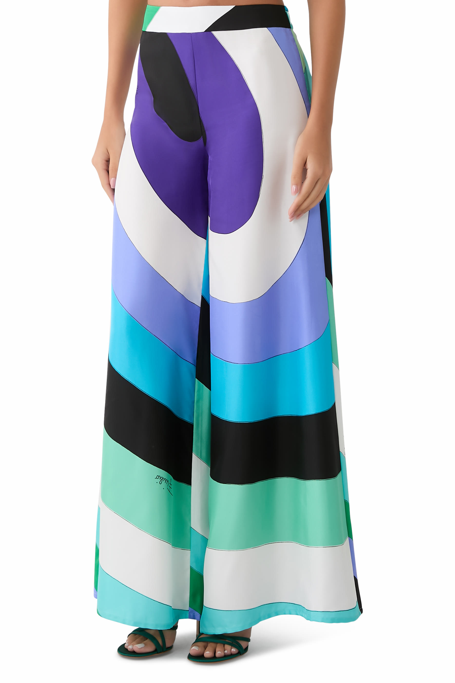 بنطال بطبعة ايرايد حرير تويل