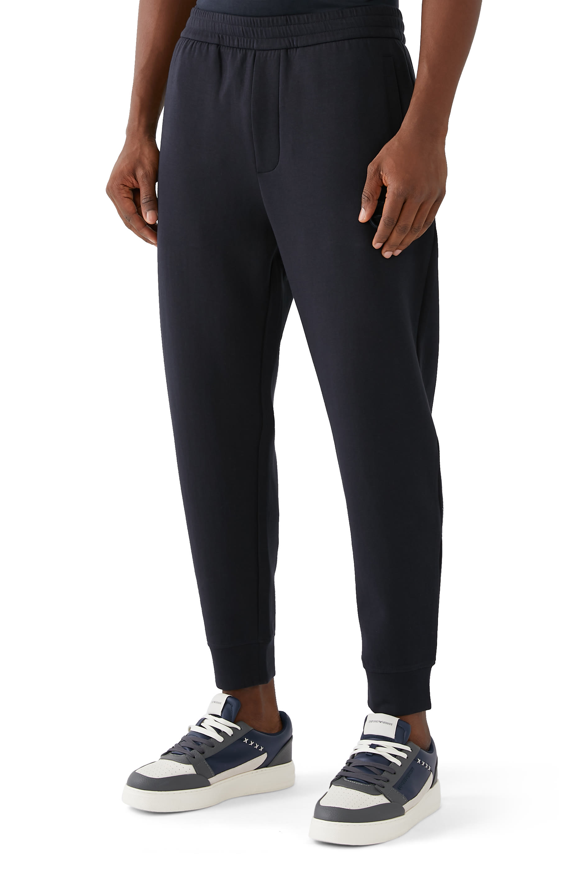 بنطال رياضي مطرز بشعار الماركة جيرسيه مزدوج