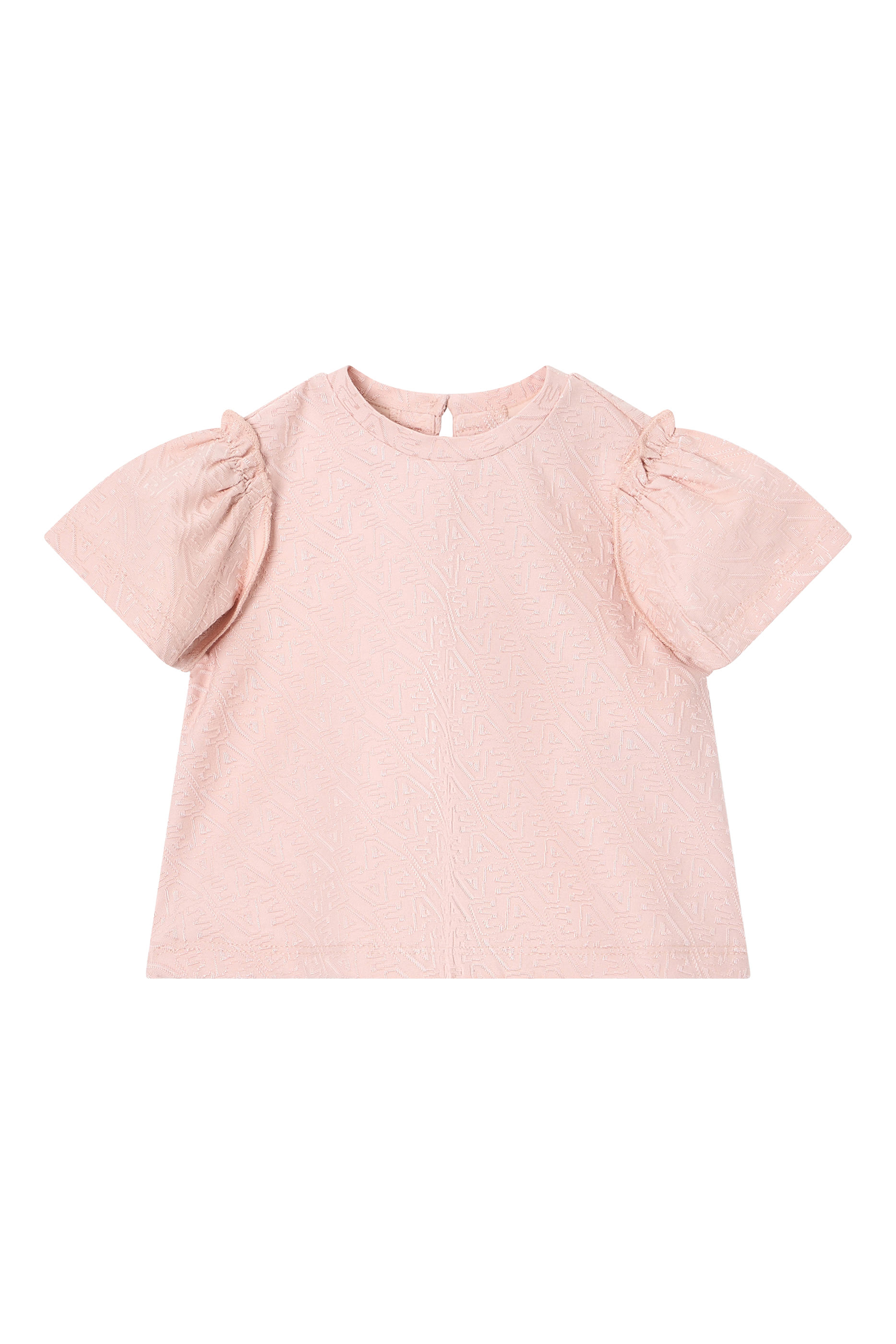 تيشيرت بشعار الماركة نسيج متشابك للأطفال