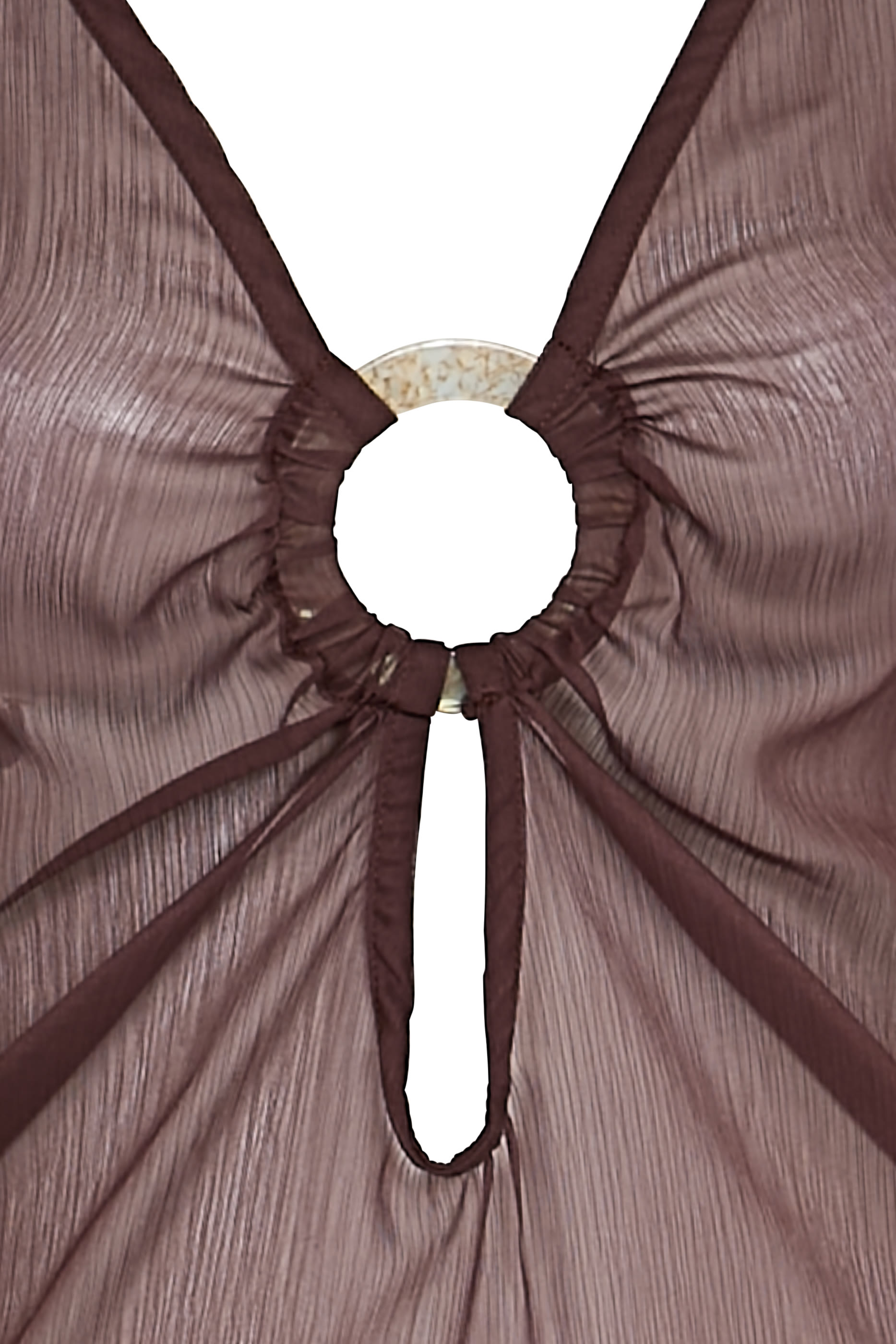 فستان موون طويل شفاف بأكمام طويلة