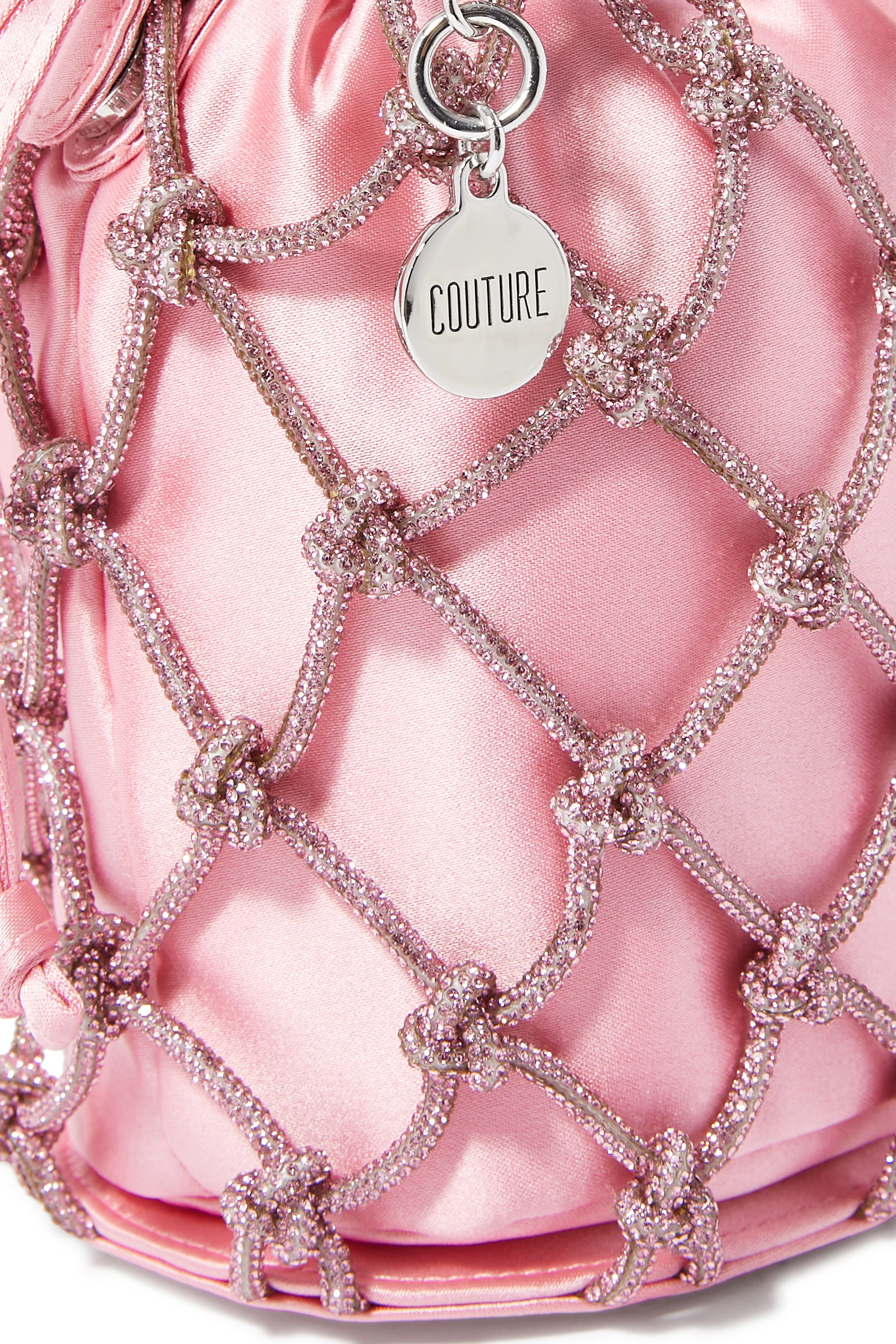 حقيبة صغيرة قماش شبكي لامع