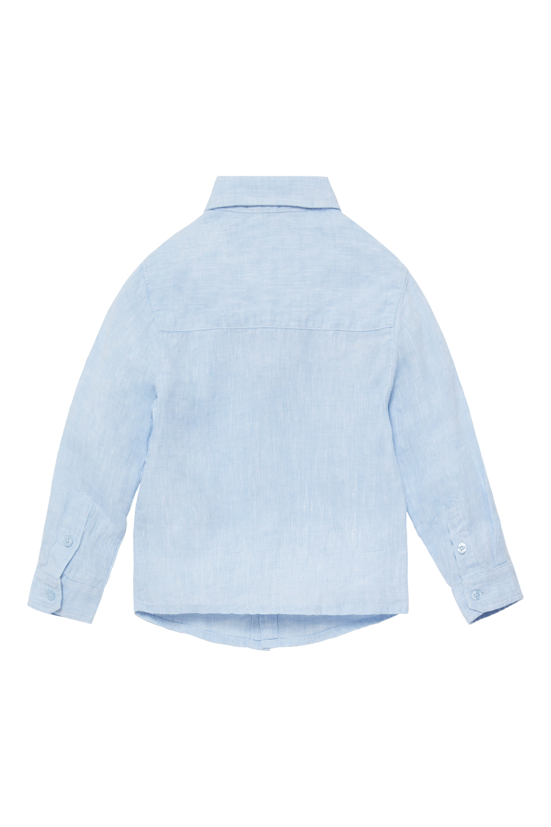 قميص بتطريز شعار الماركة كتان للأطفال