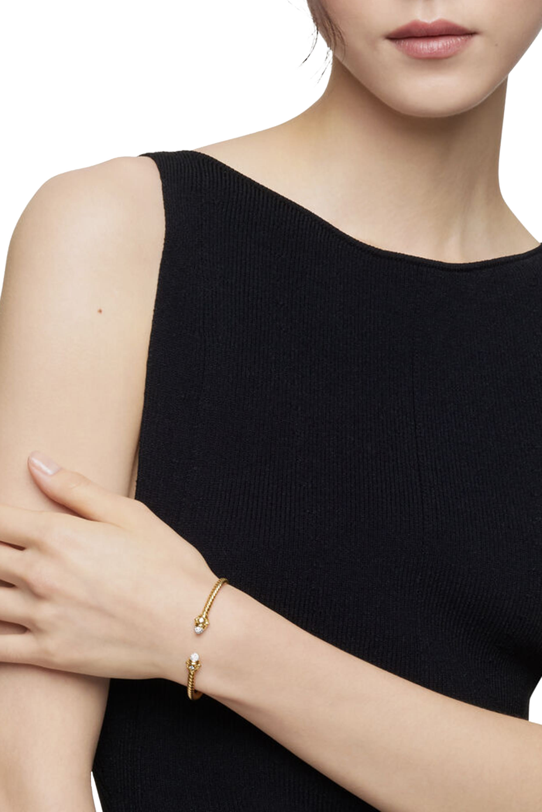 سوار رينيسانس كابل سبيرا مرصع بالماس ذهب أصفر عيار 18