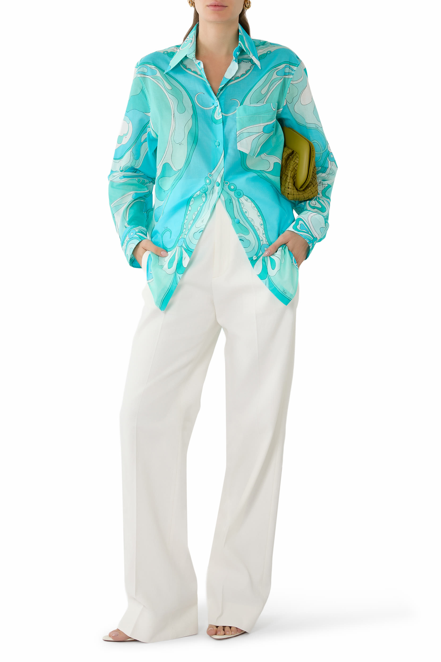 قميص بطبعة أوركيدي قطن