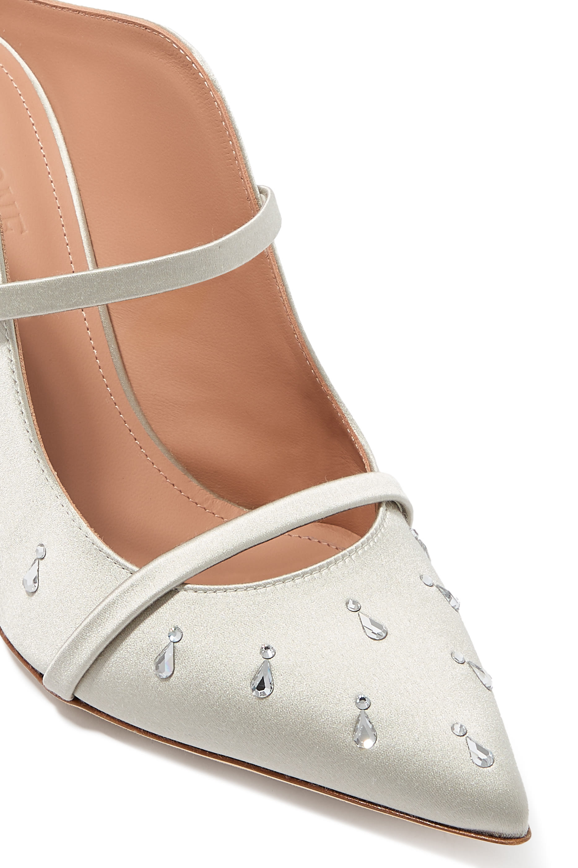 حذاء 85 مفتوح من الخلف بمقدمة مدببة جلد