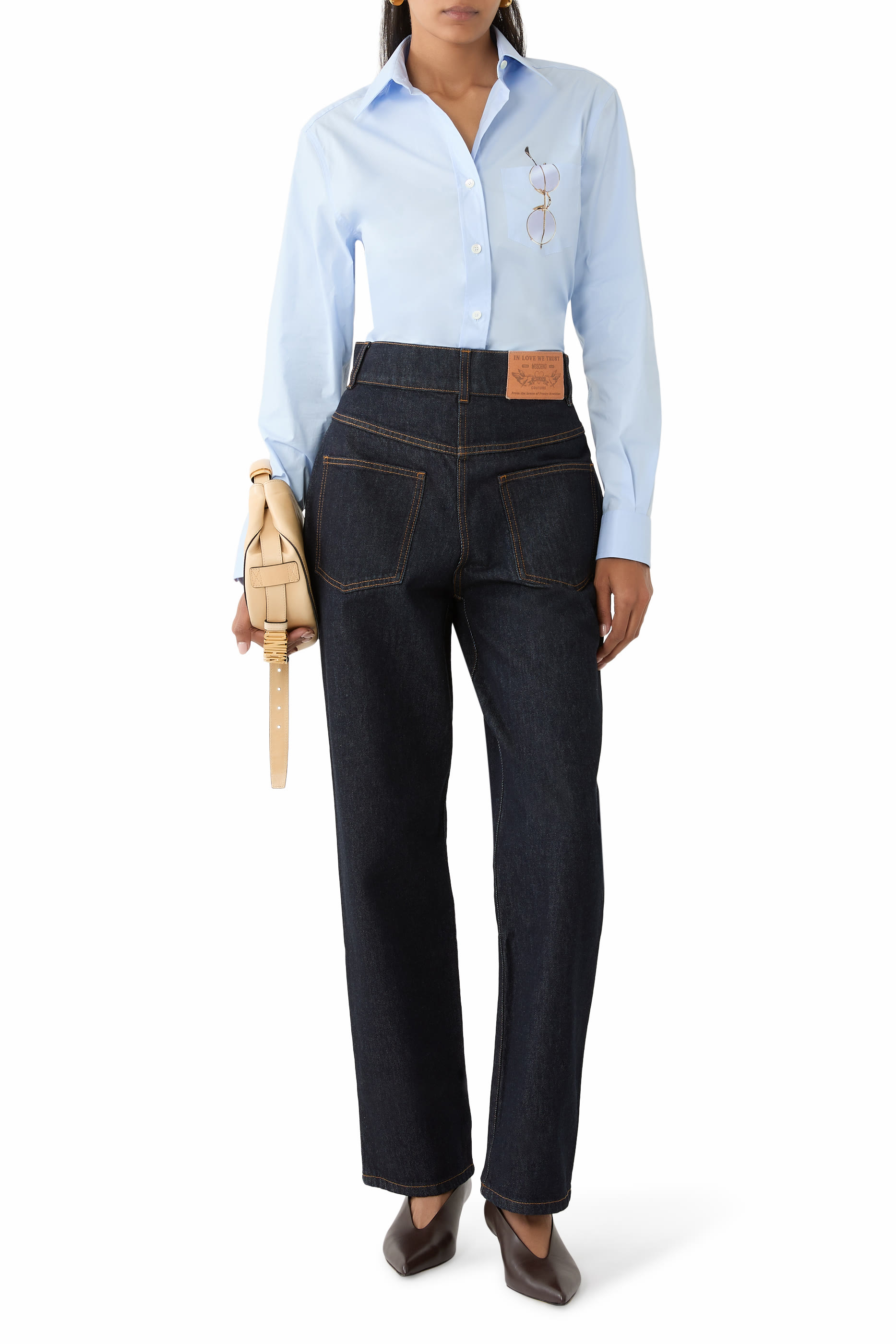 بنطال جينز بقصة ساق مستقيمة دنيم