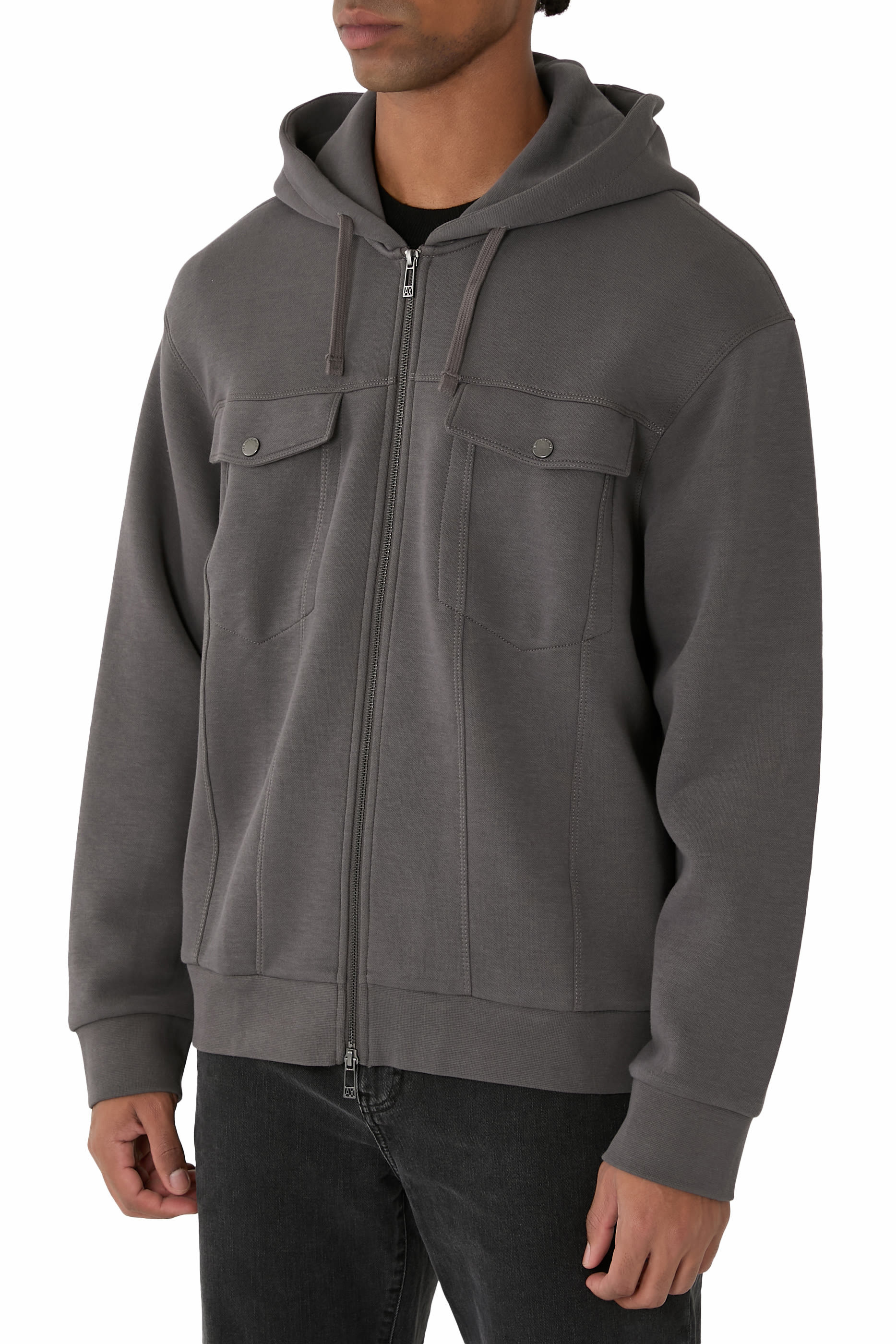 Piquet Zip-Up Hoodie
