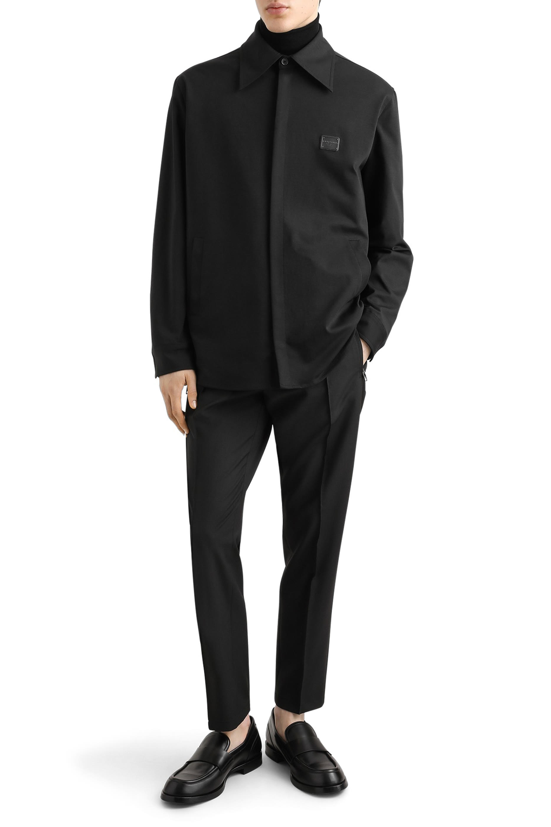 قميص برقعة شعار الماركة قماش معالج