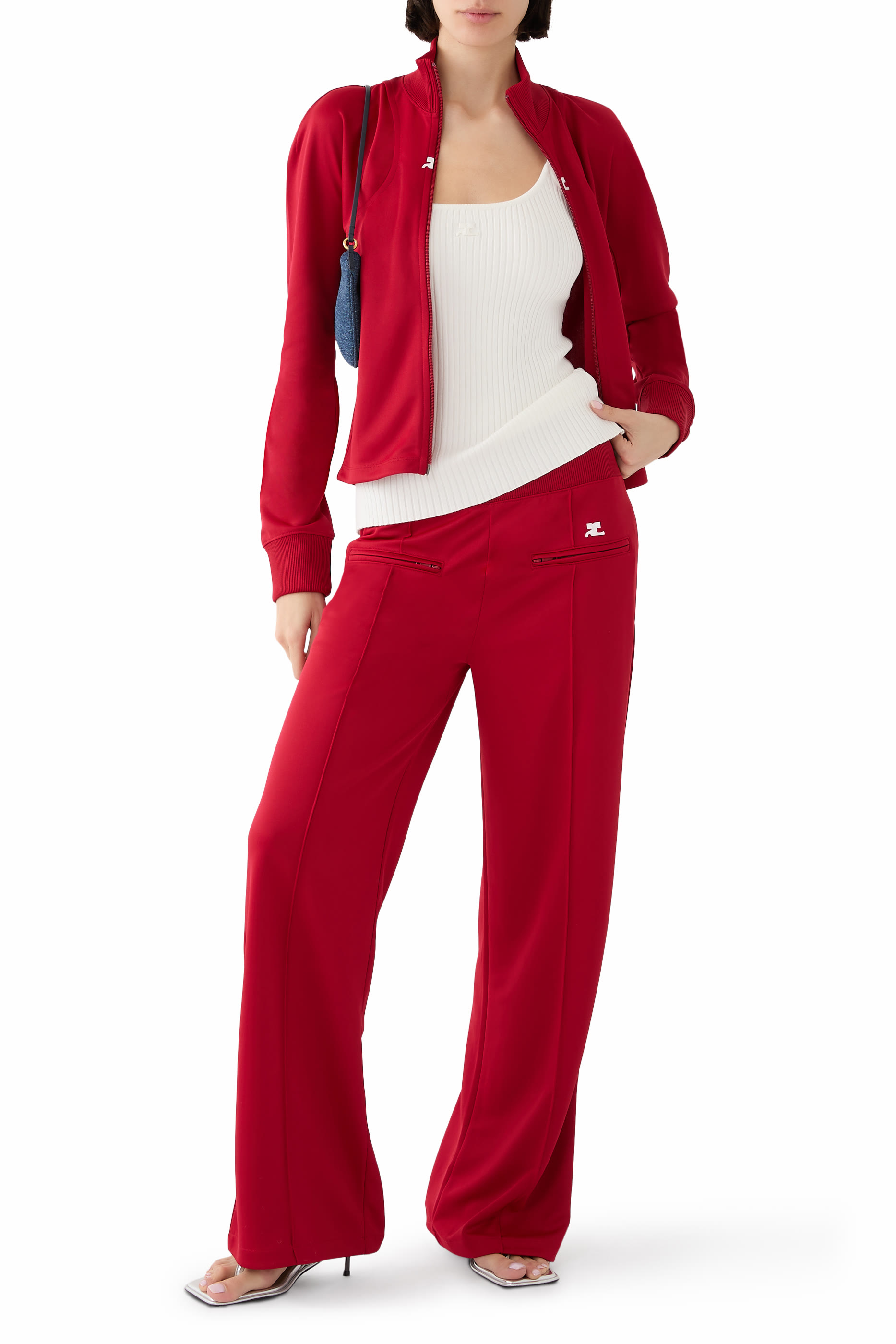 بلوزة ريديشن بلا أكمام نسيج مضلع