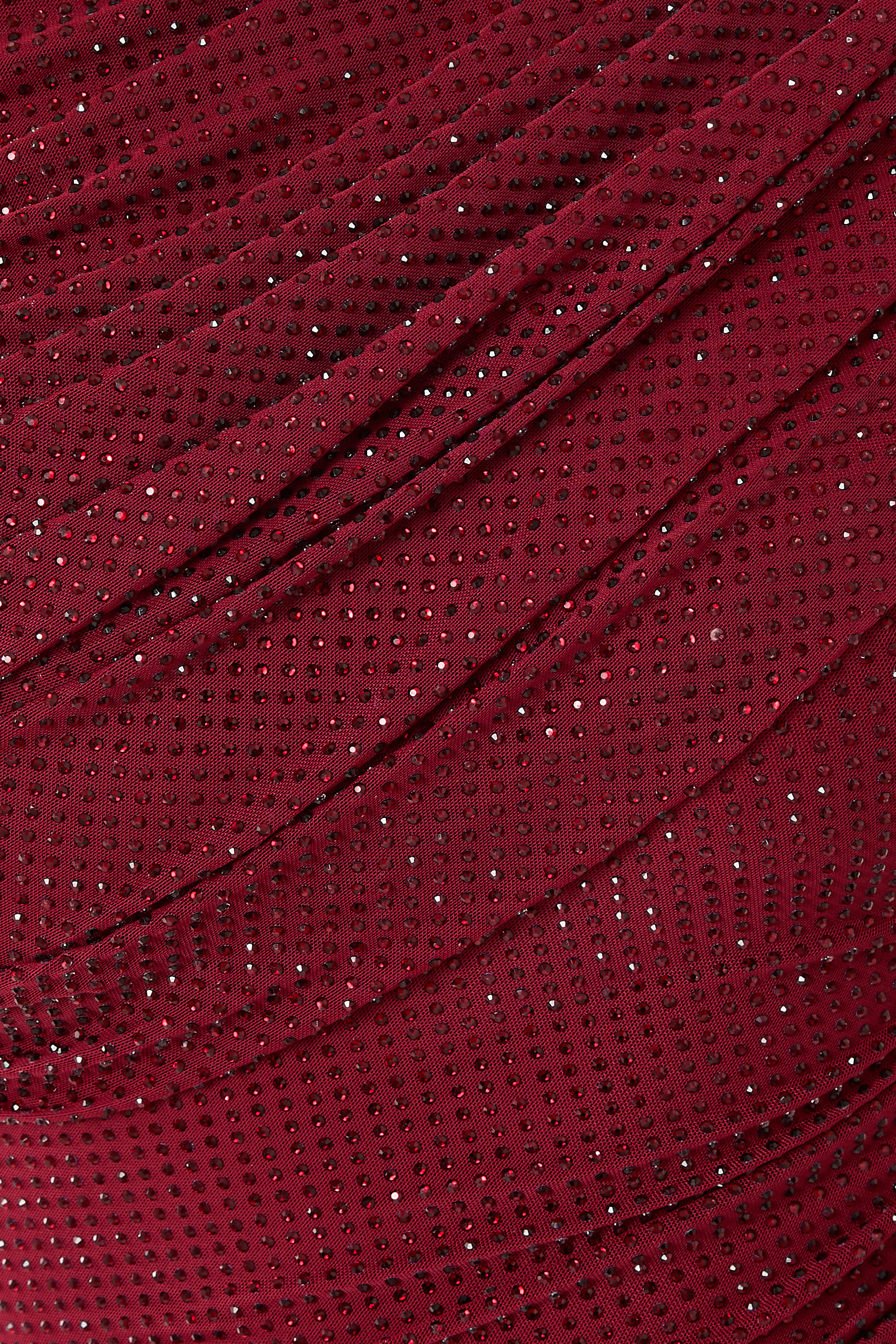 فستان درابيه متوسط الطول مرصع بأحجار الراين