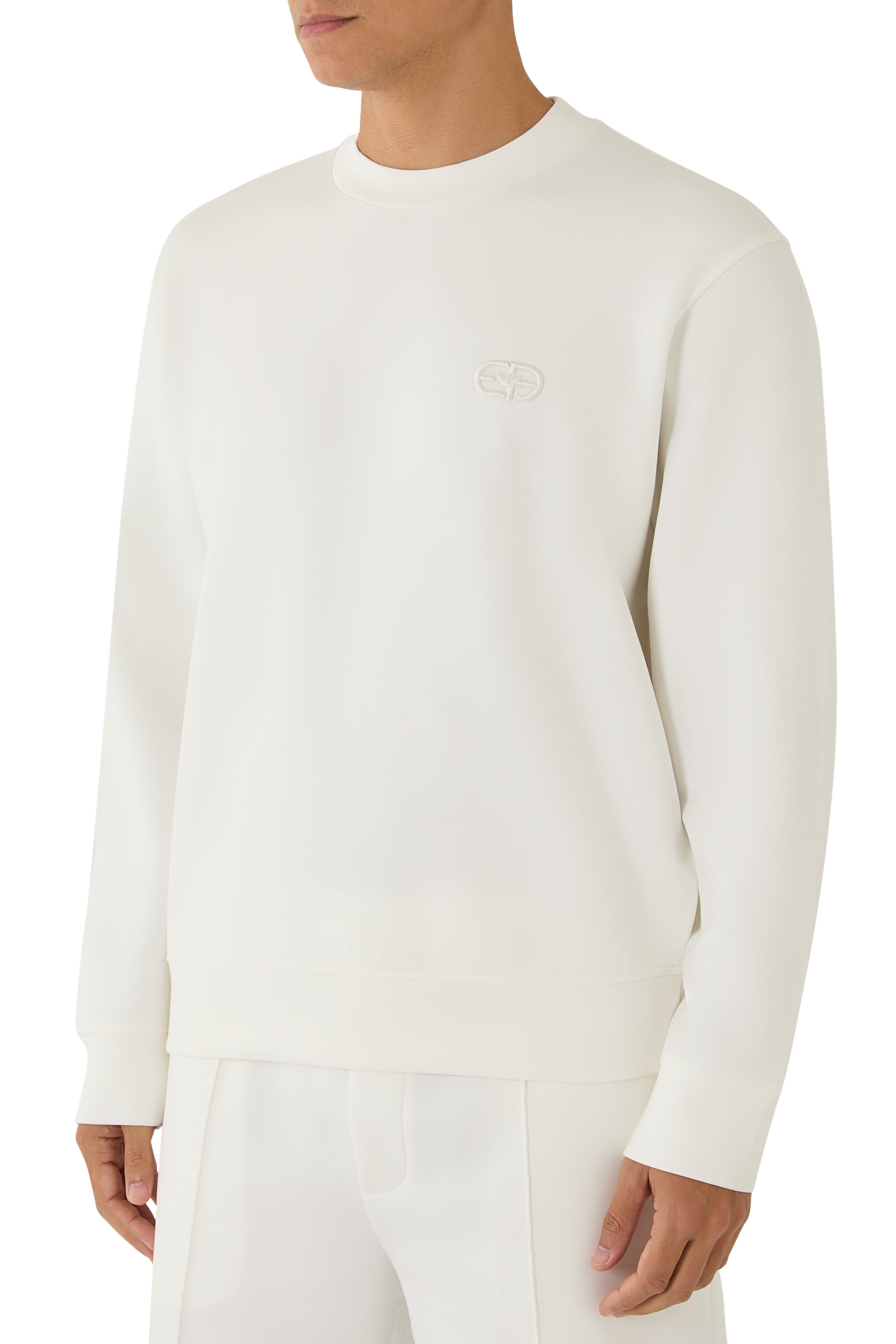 سويت شيرت بتطريز شعار الماركة جيرسيه مزدوج