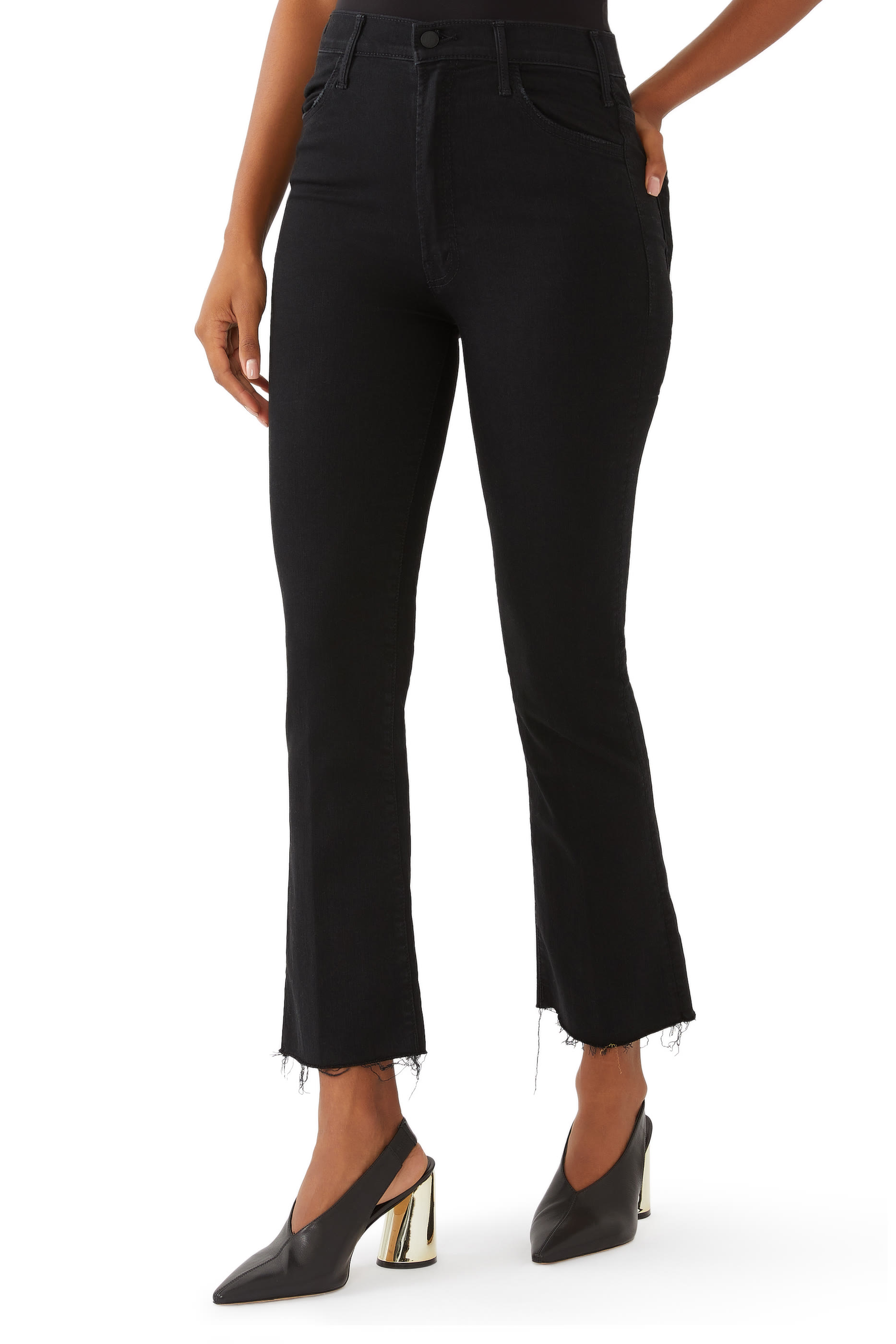 بنطال جينز هاسلر بطول الكاحل بحواف منسلة