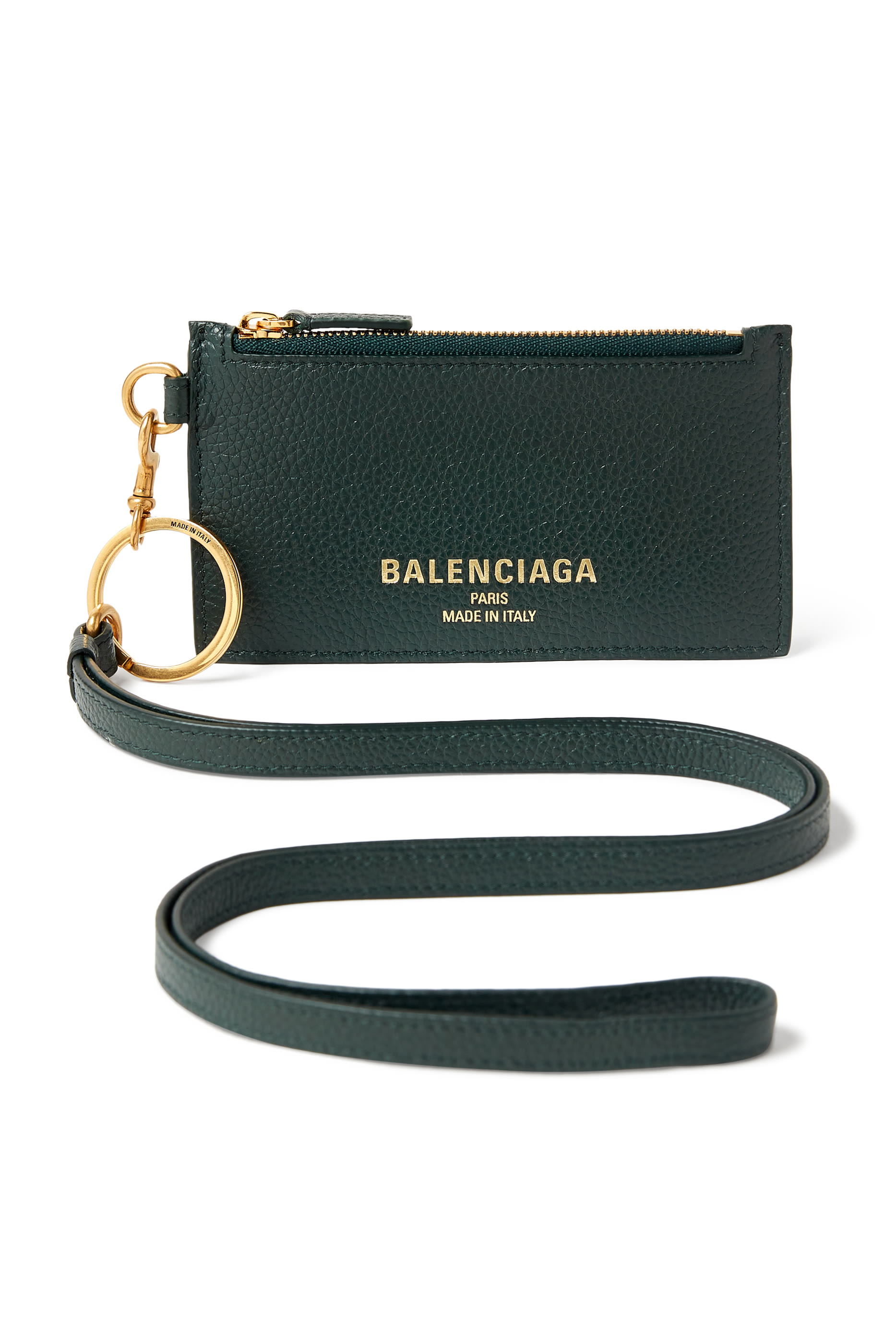 حافظة بطاقات بسلسلة مفاتيح وشعار الماركة