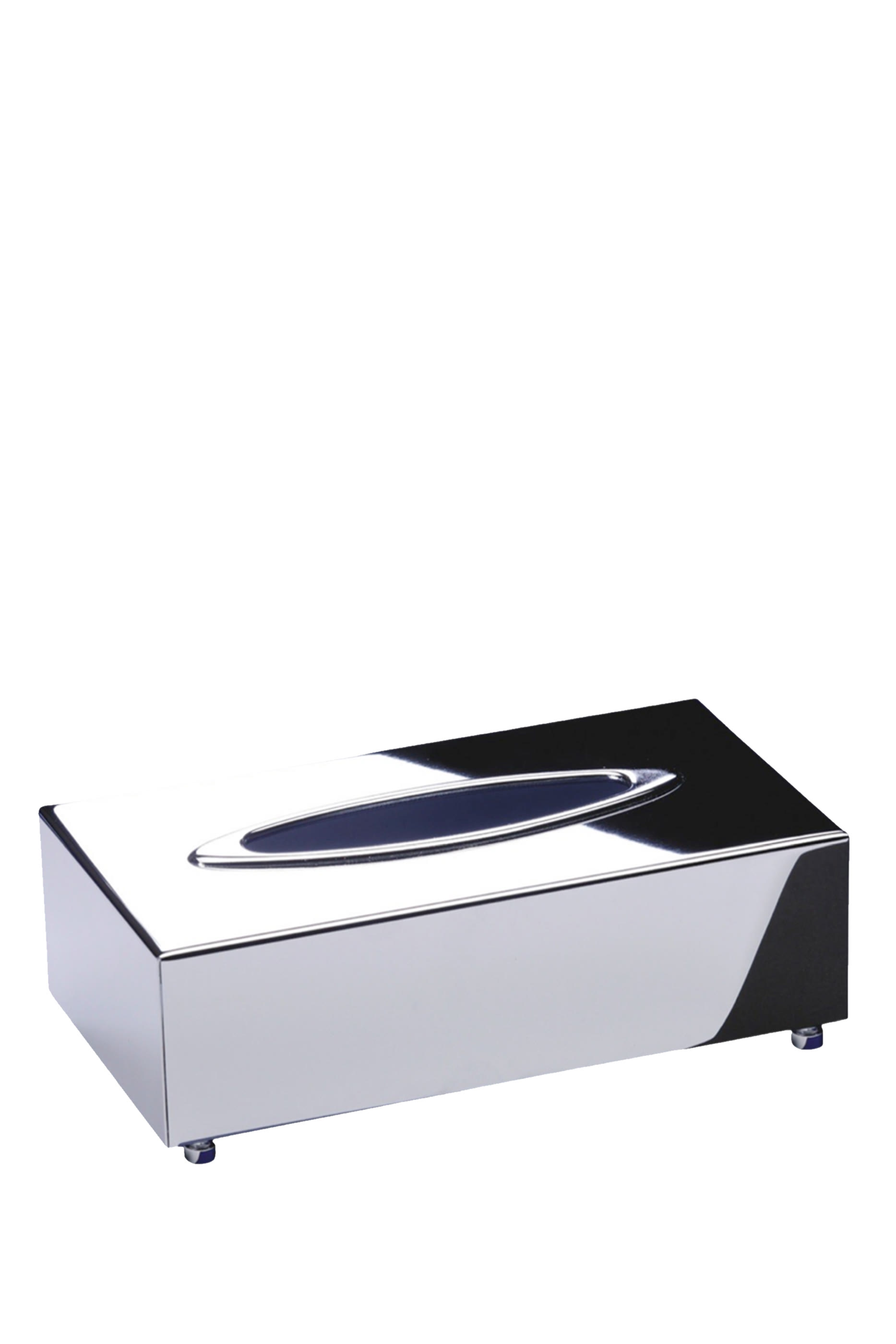 حامل علبة مناديل كروم فضي