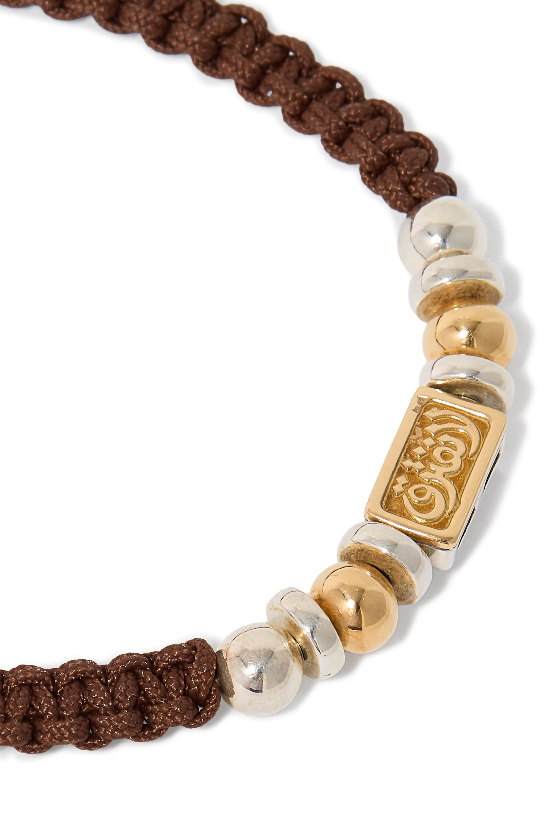 سوار نيفر آبارت بتصميم مضفر، قماش، فضة إسترلينية وذهب أصفر عيار 18