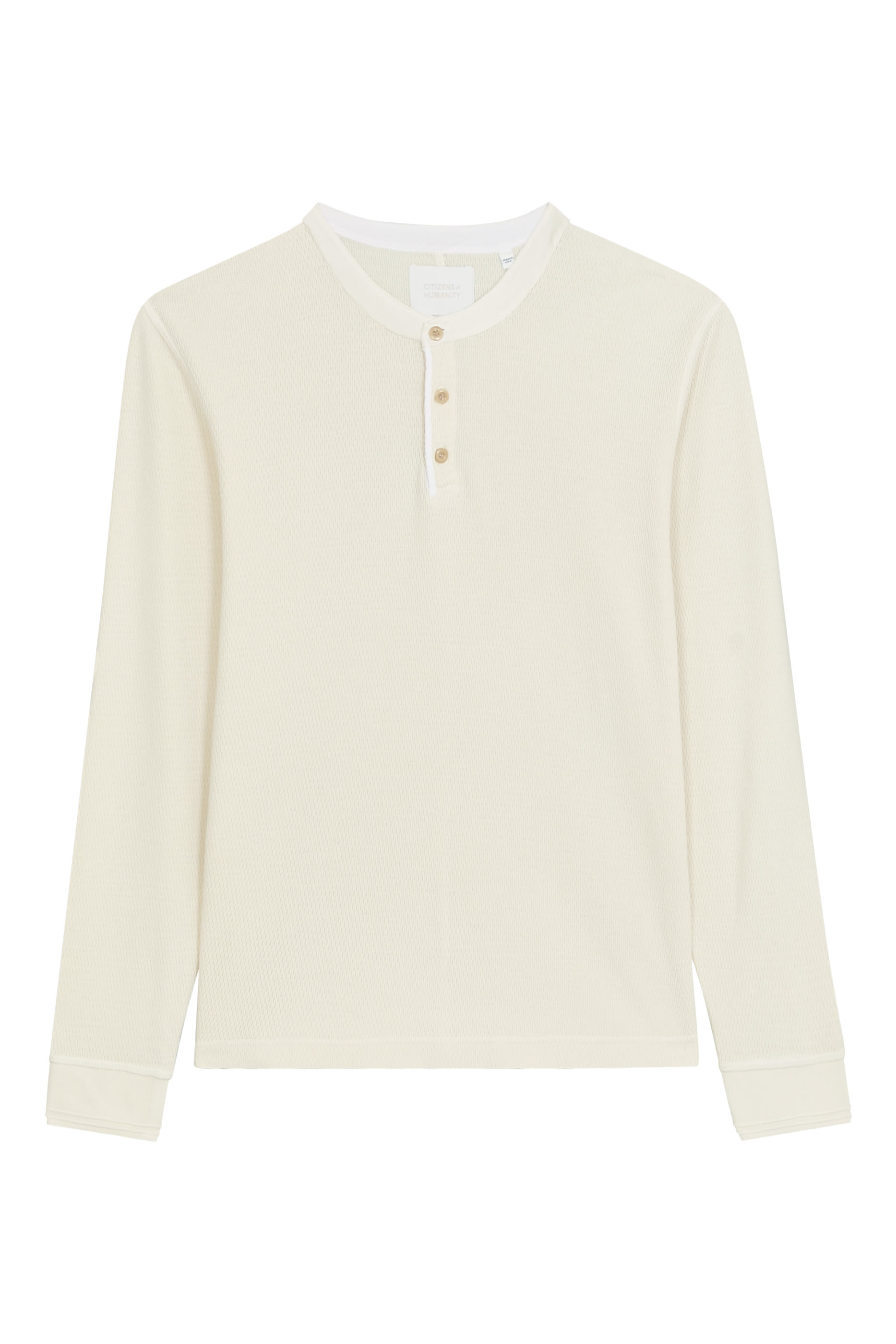 تيشيرت هنلي بثلاثة أزرار وافل