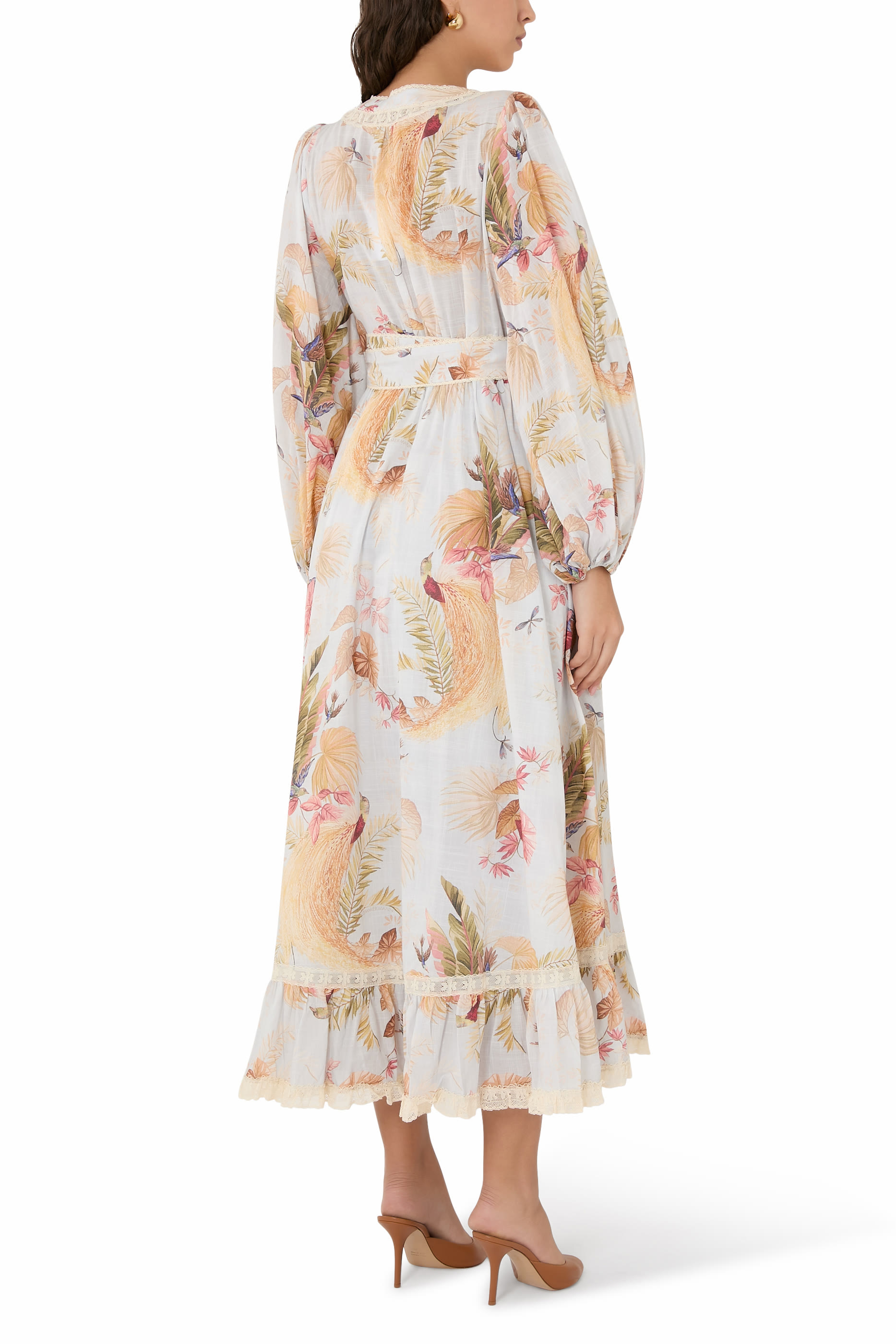 فستان أسنشن متوسط الطول بكشكش