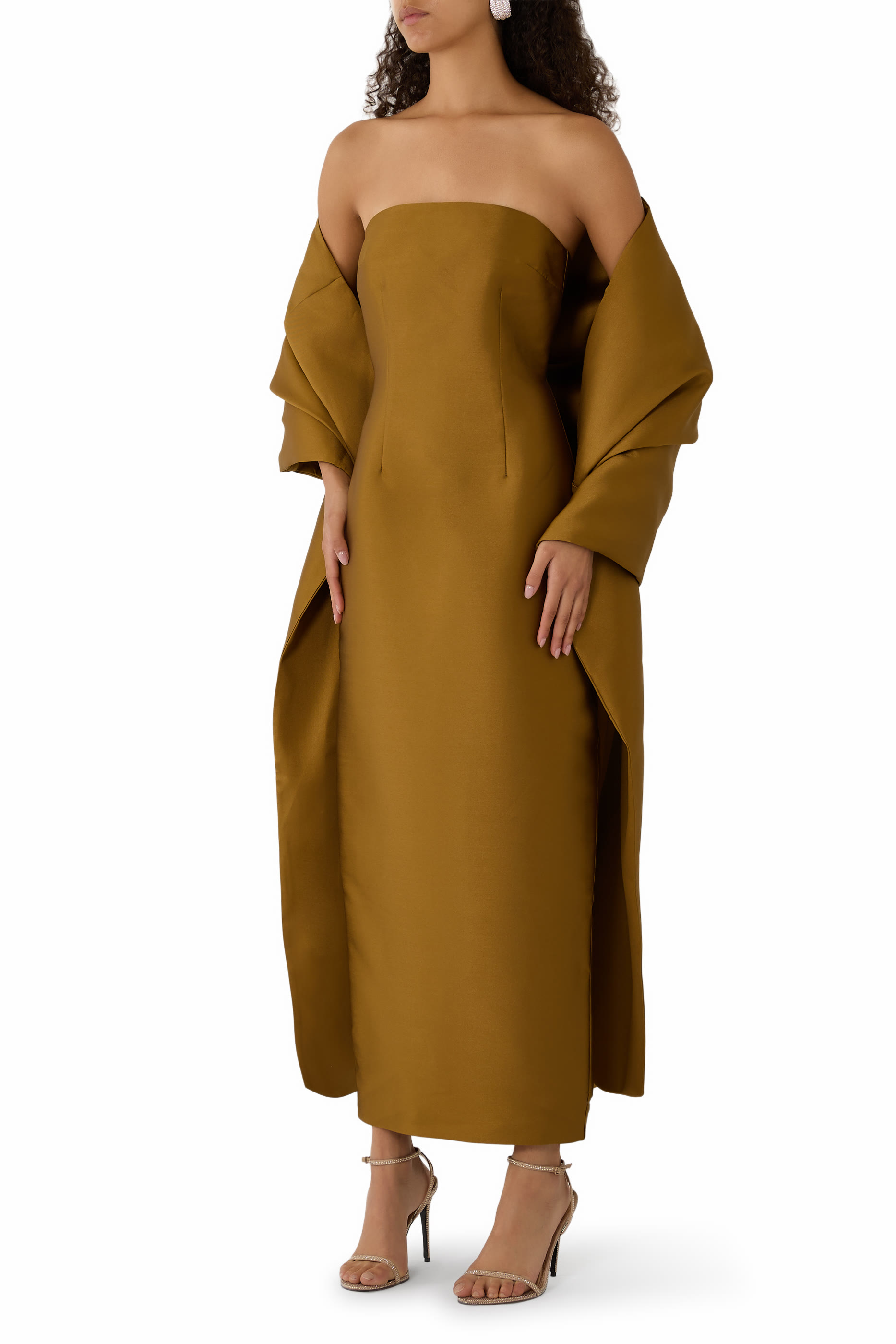 فستان رينيه بطول الكاحل بشال