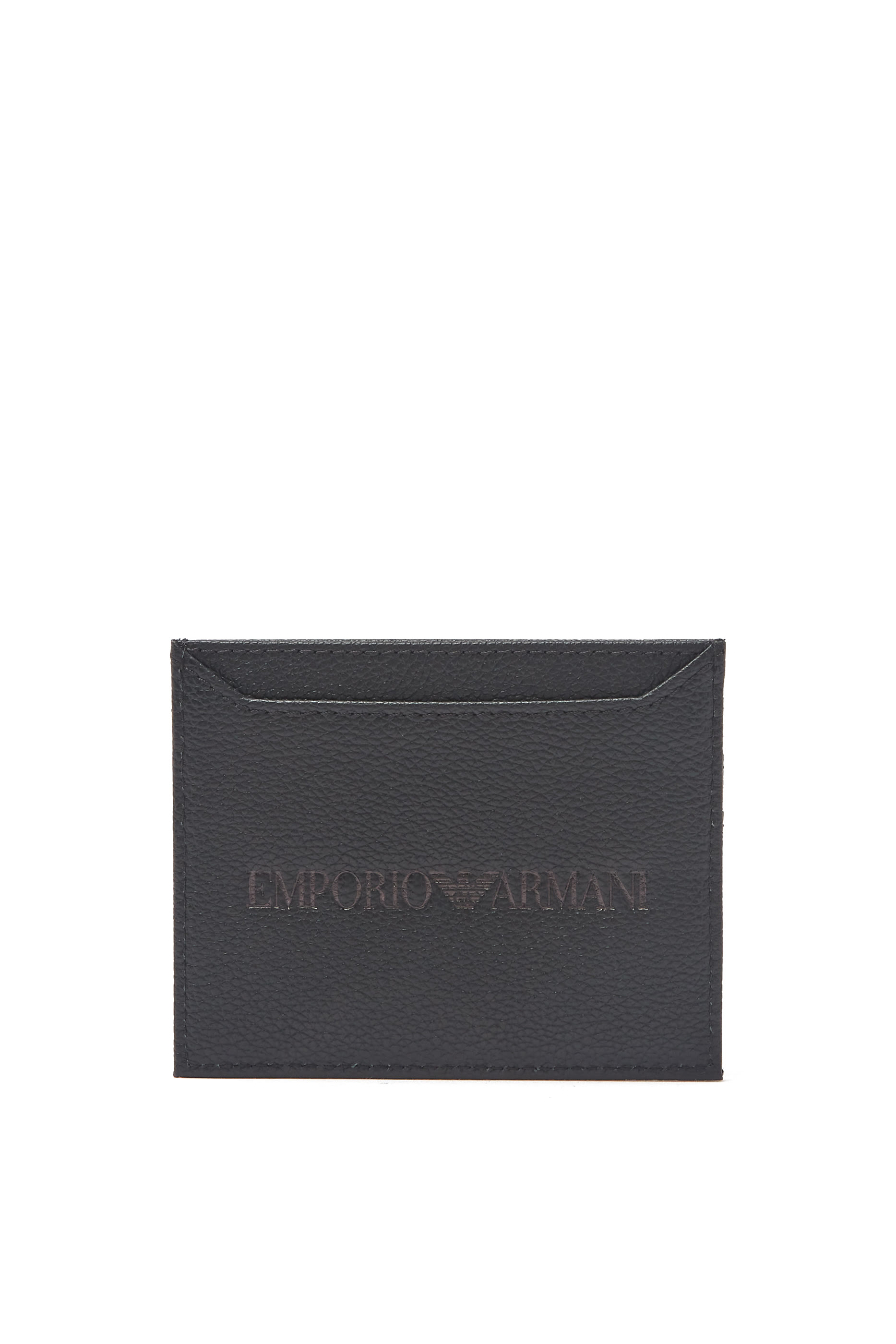 حافظة بطاقات بشعار الماركة جلد بارز الملمس