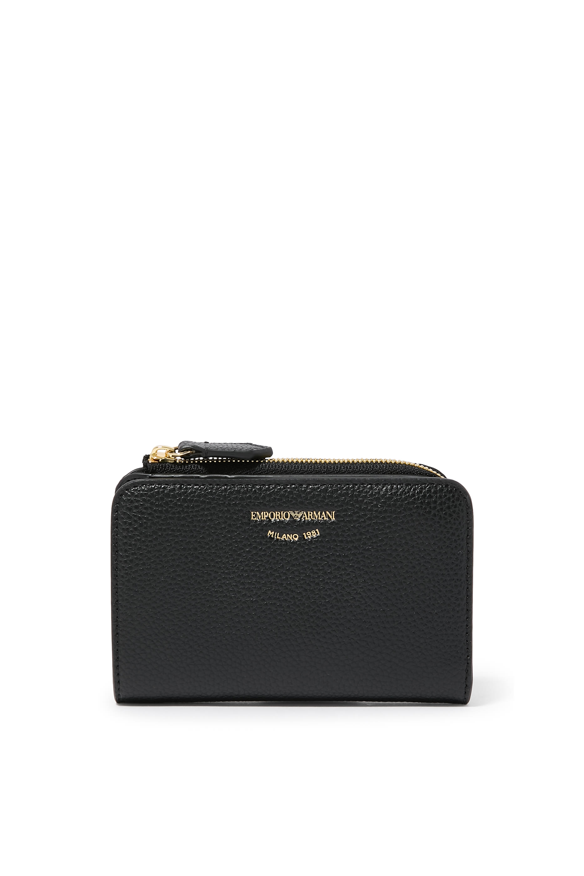 محفظة صغيرة ثنائية الطي بشعار الماركة