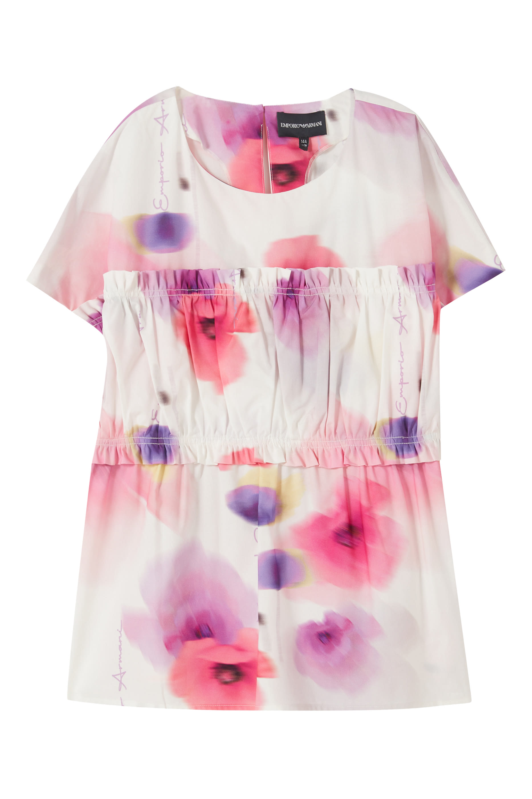 بلوزة بنقشة شعار الماركة قطن للأطفال