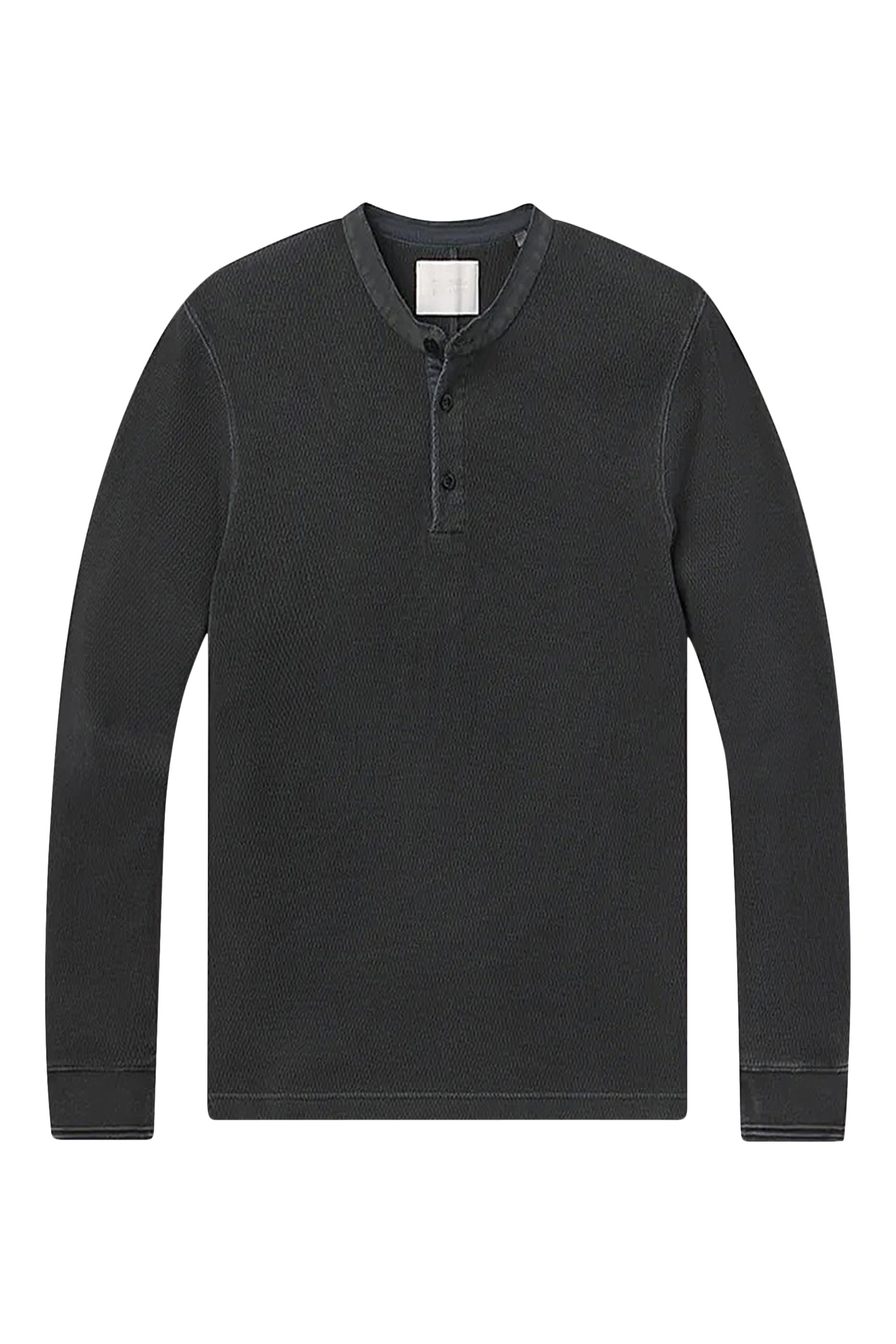 تيشيرت هنلي بثلاثة أزرار وافل