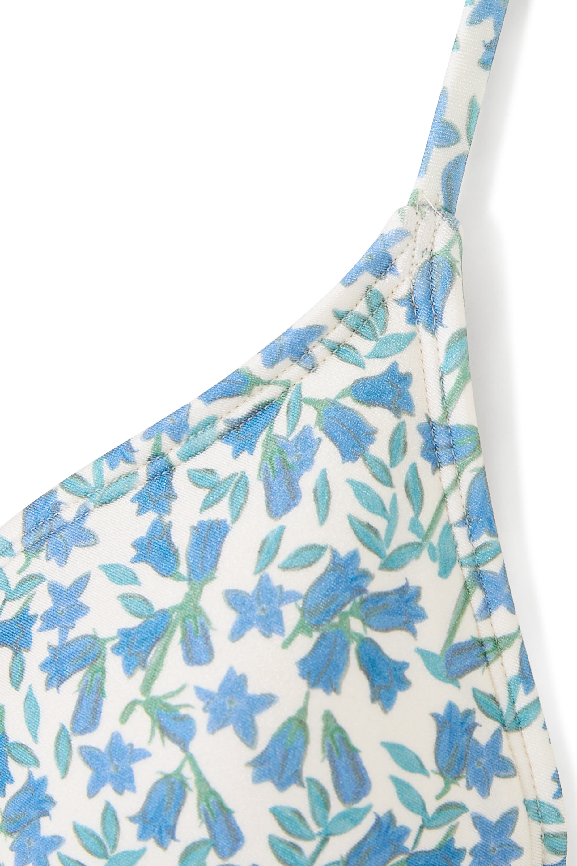 قطعة بيكيني علوية بقوالب مثلثة وأربطة وطبعات 