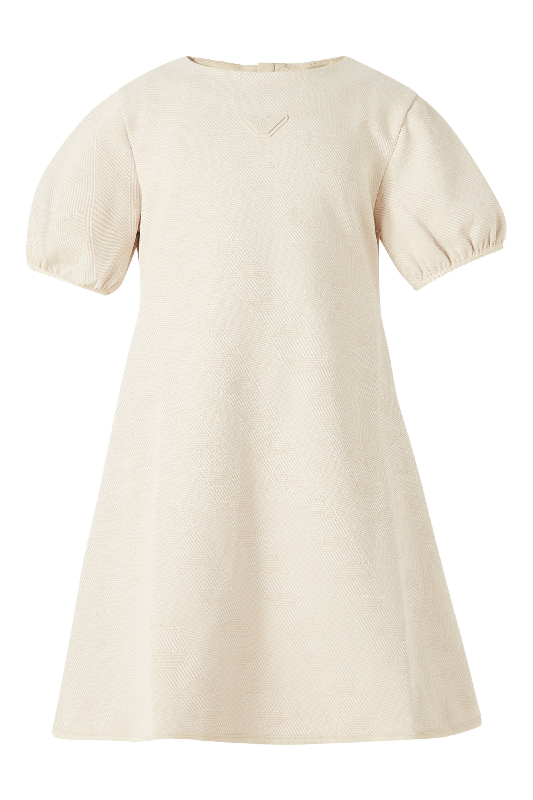 فستان بشعار الماركة بحجم صغير جيرسيه مزدوج للأطفال