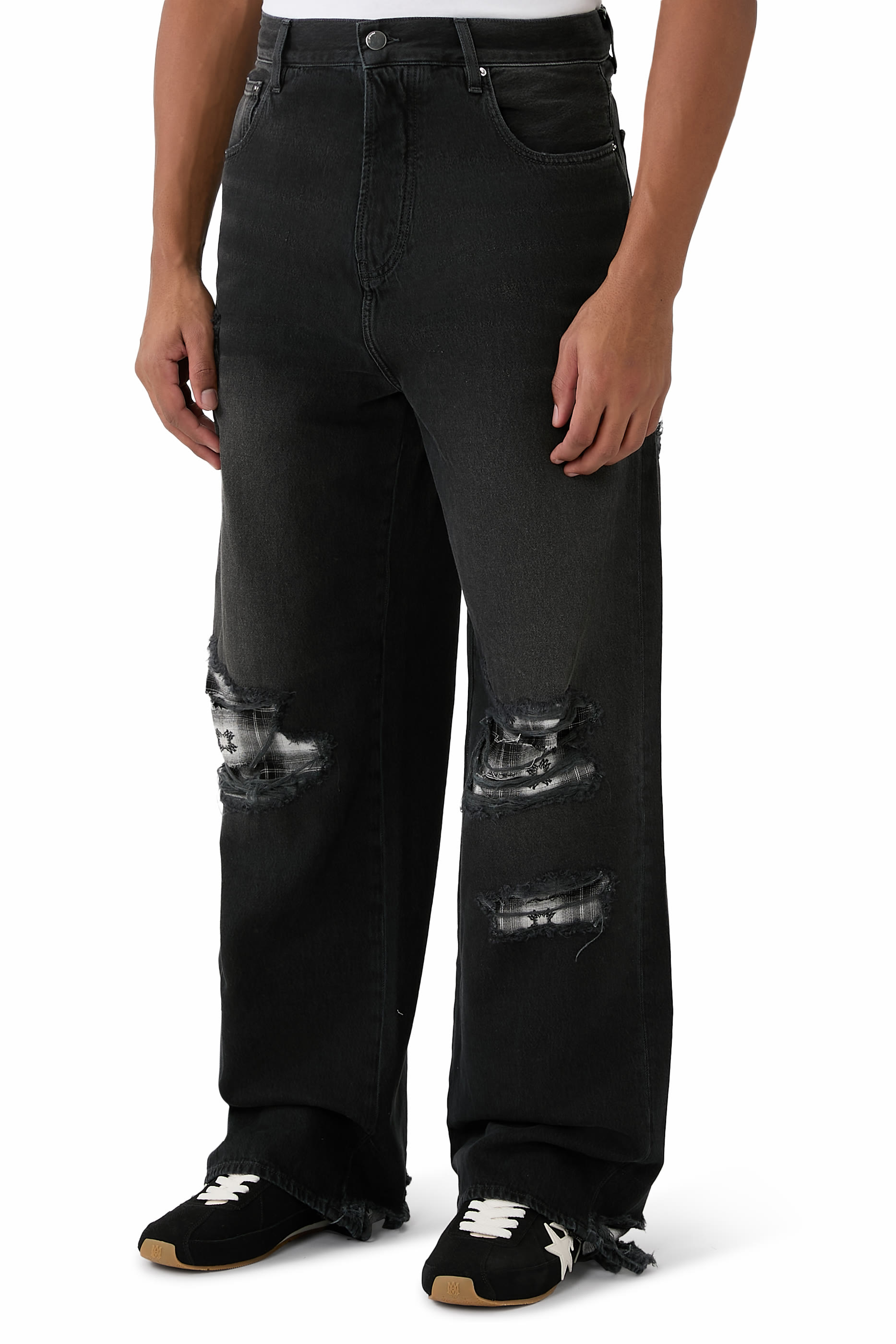 بنطال جينز ريبير بقصة واسعة فلانيل