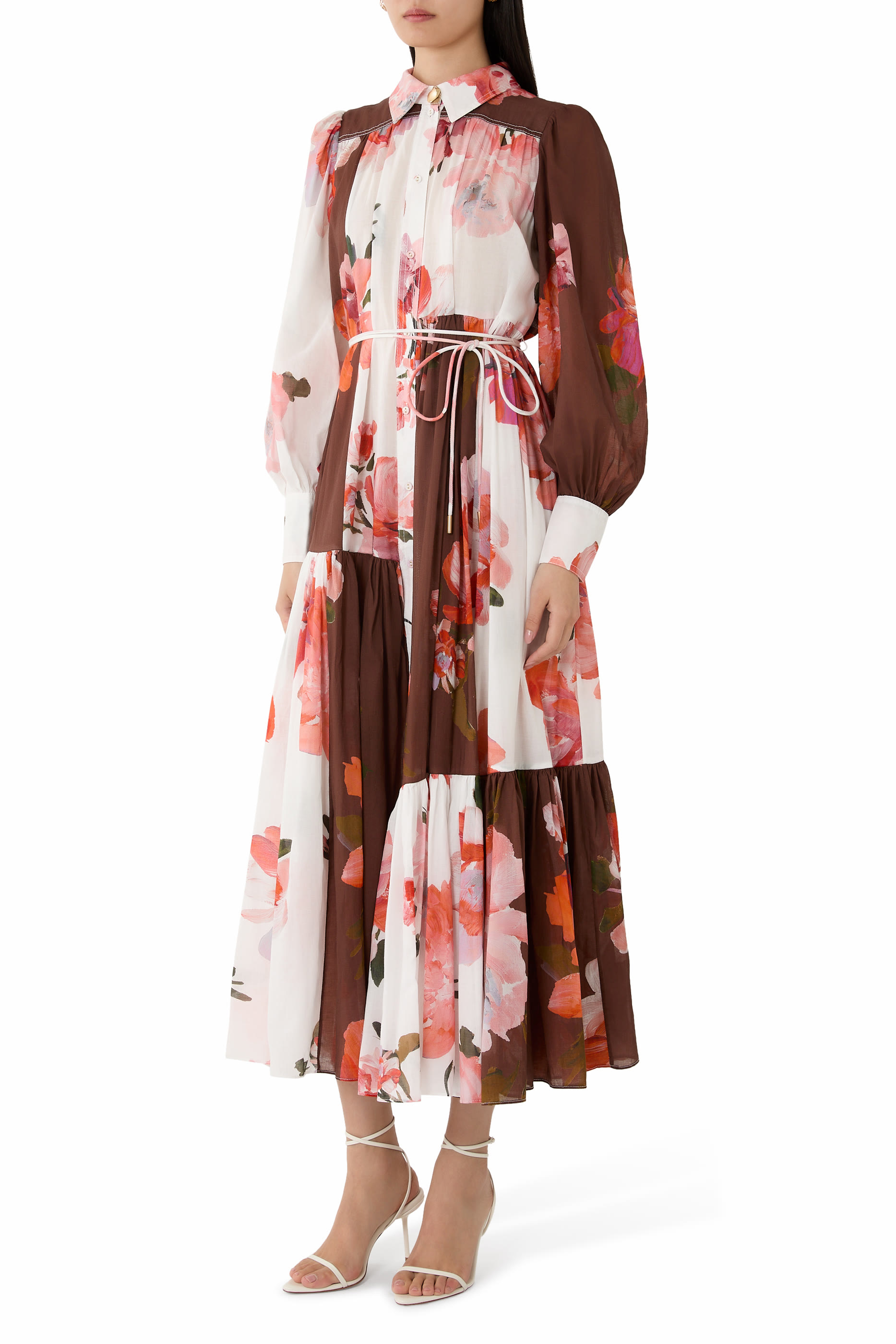 فستان إسبريت طويل بكشكش 