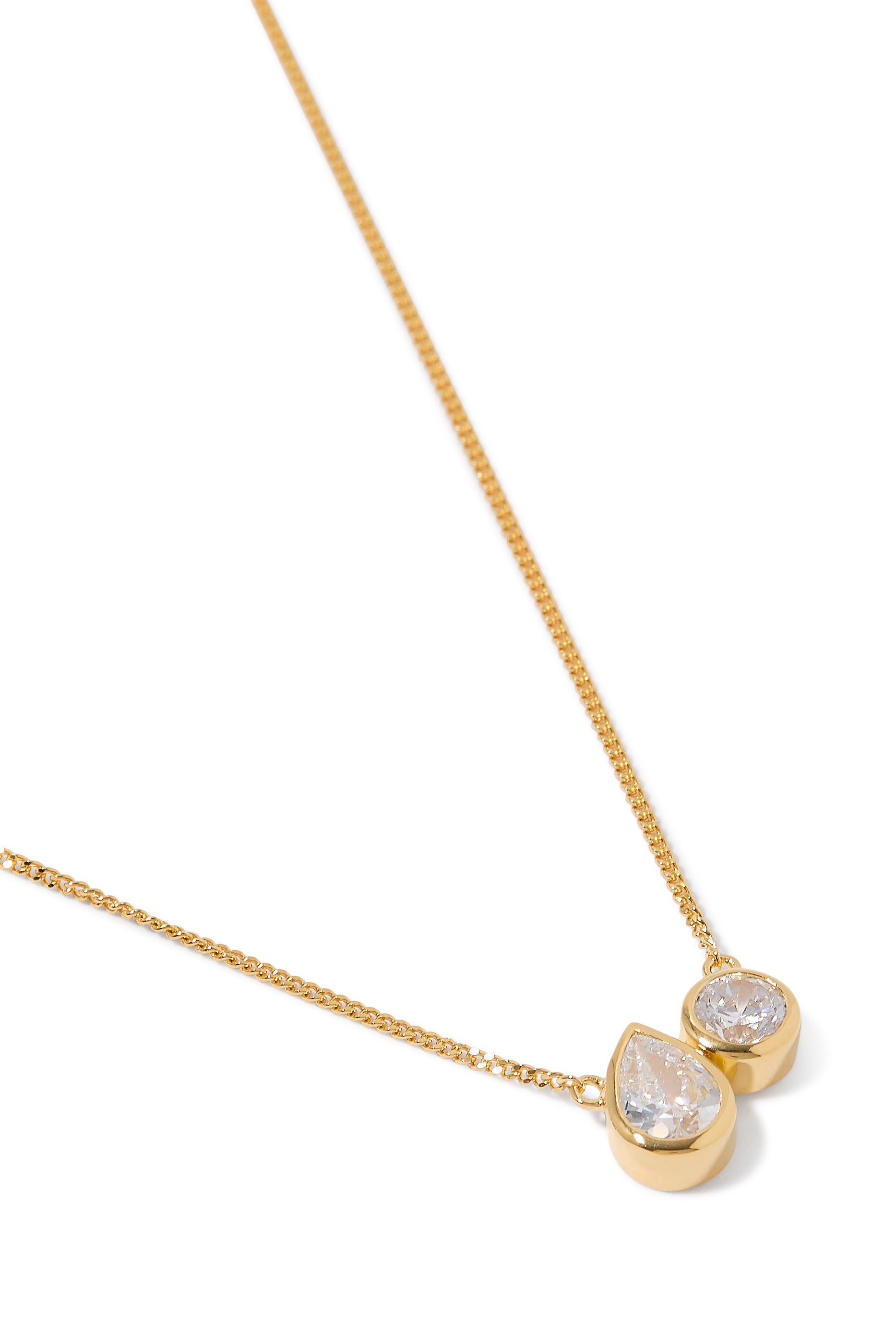 قلادة بيس إن بود بحلية مرصعة بأحجار زركونيا مكعبة، فضة استرلينية معاد تدويرها مطلية بذهب أصفر عيار 14