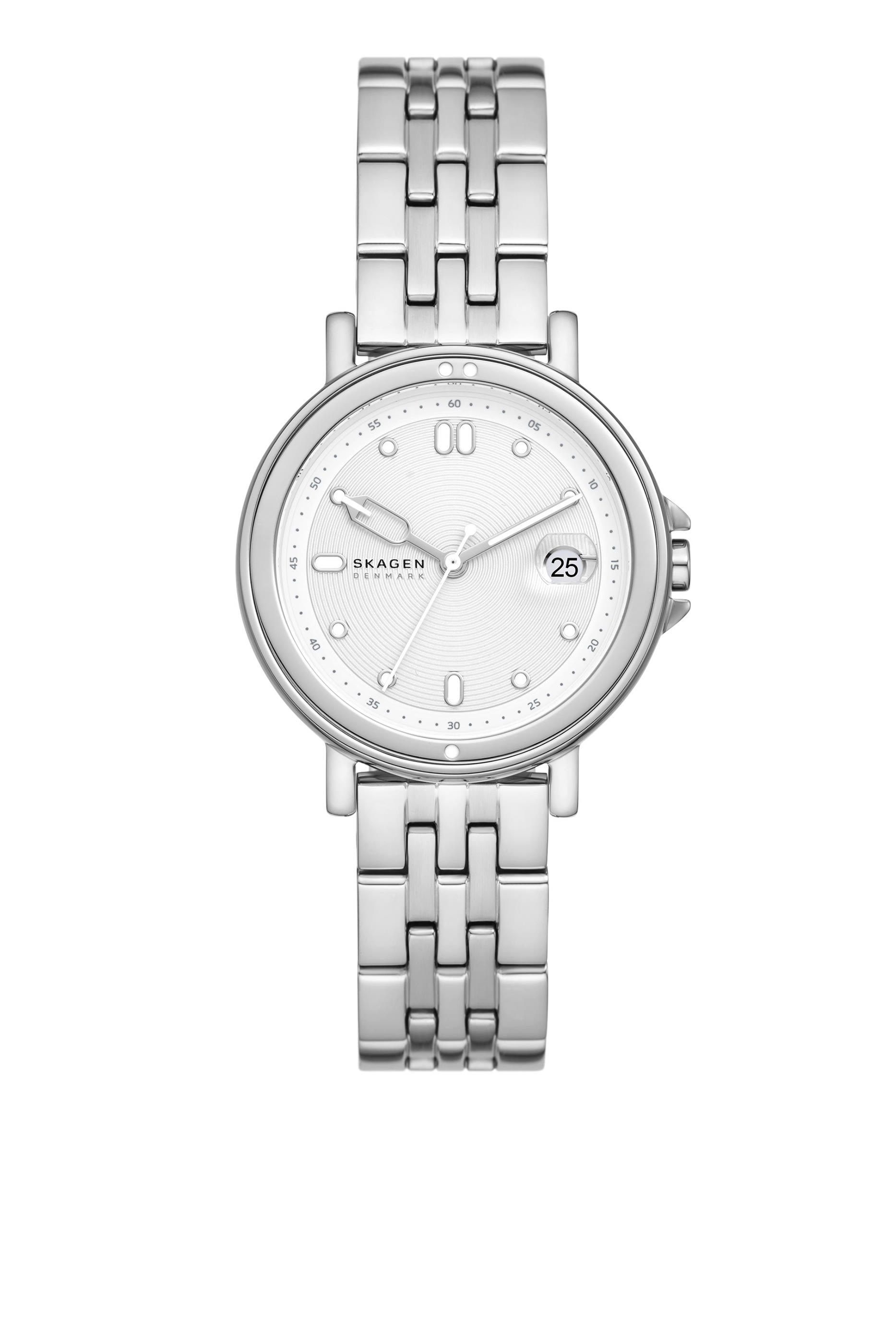 ساعة ليل رياضية بشعار الماركة بثلاث عقارب وسوار ونافذة لعرض التاريخ ستانلس ستيل