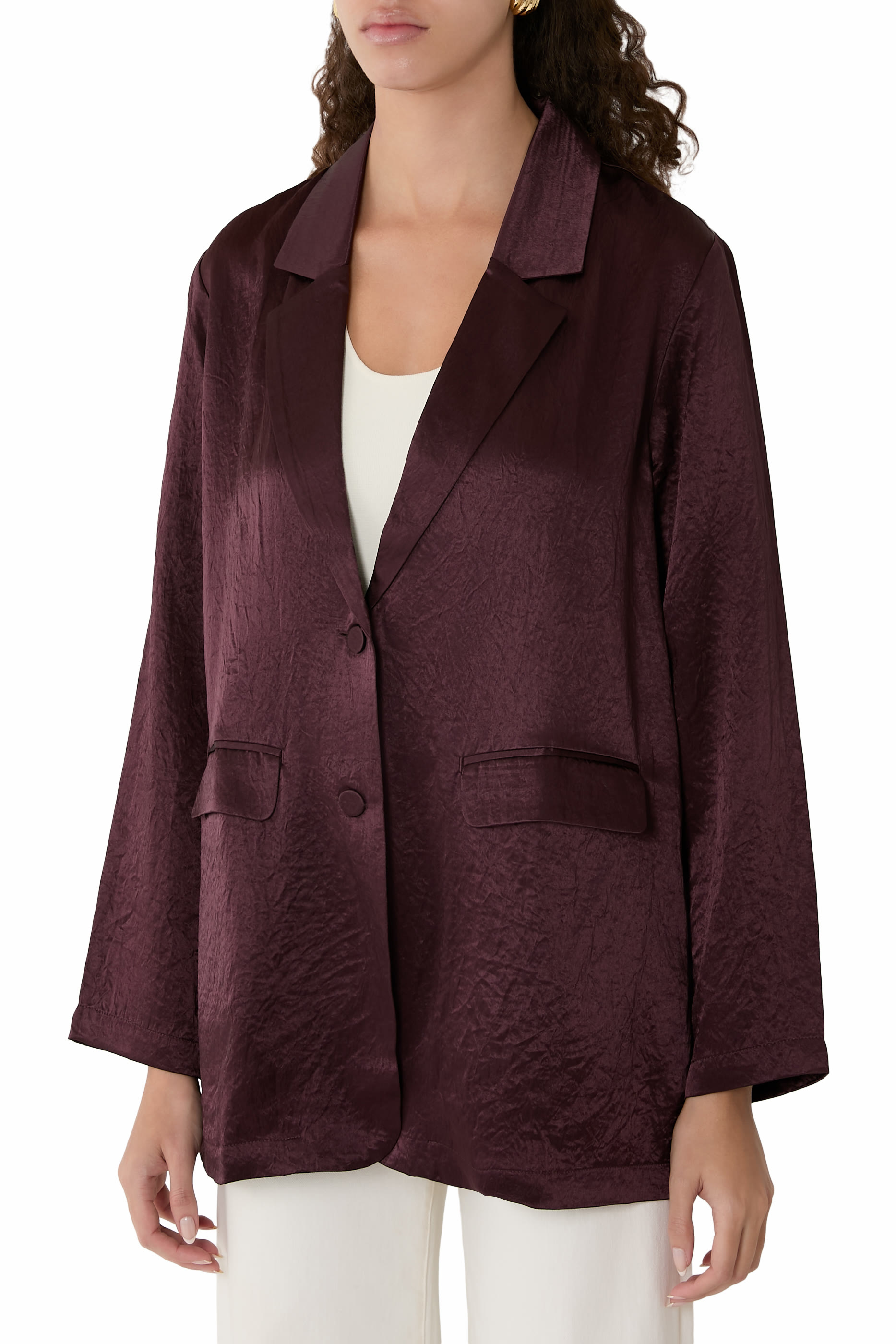 بليزر طويل ستان بارز الملمس