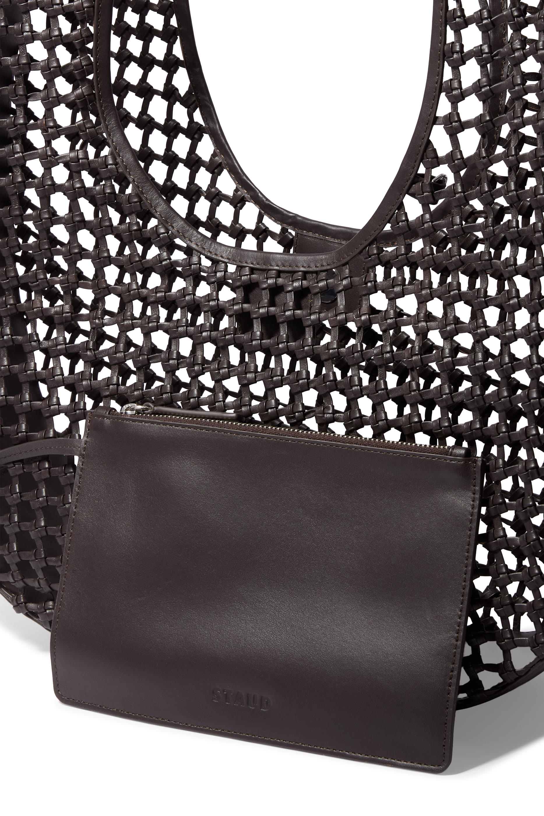 حقيبة يد كبيرة بتصميم مقوس معقود يدويًا