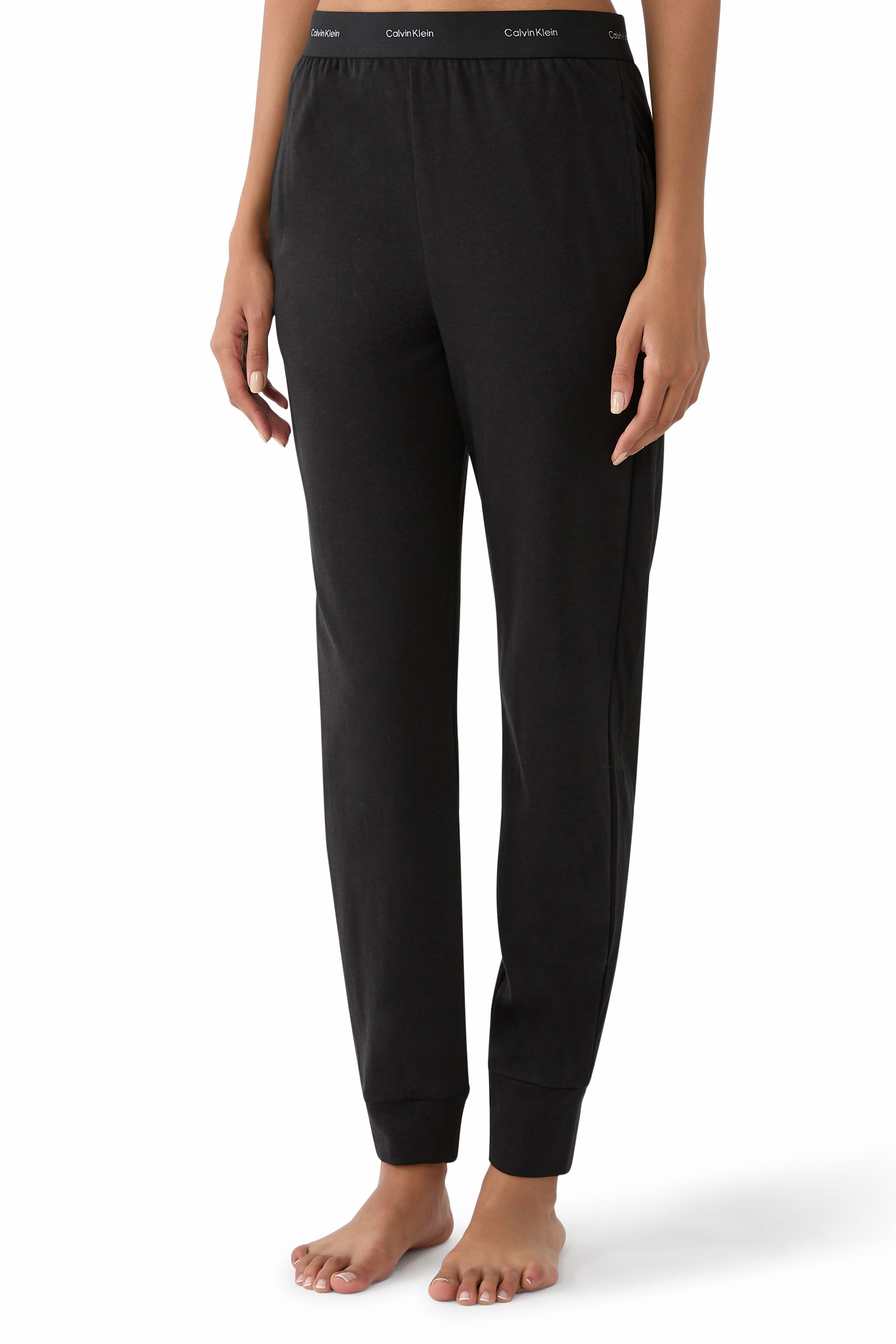 بنطال رياضي للبيت بشعار الماركة قطن تيري