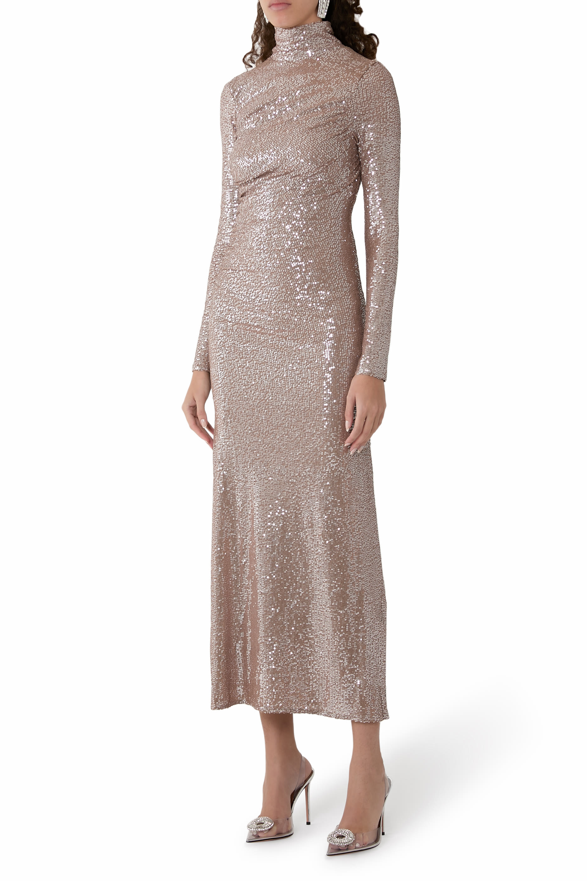 فستان سهرة ماليا بياقة عالية