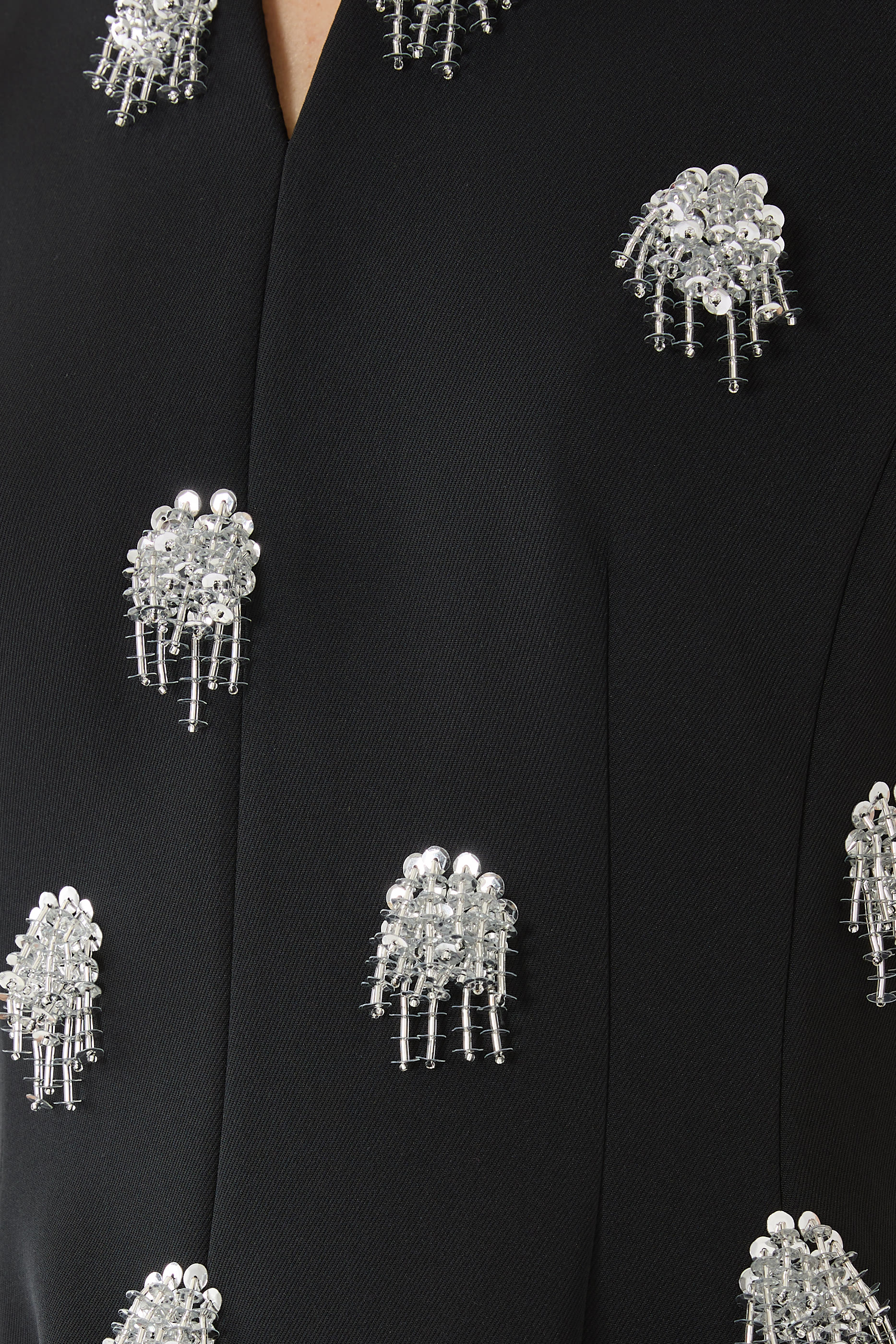 فستان بيثاني قصير تويل مزين