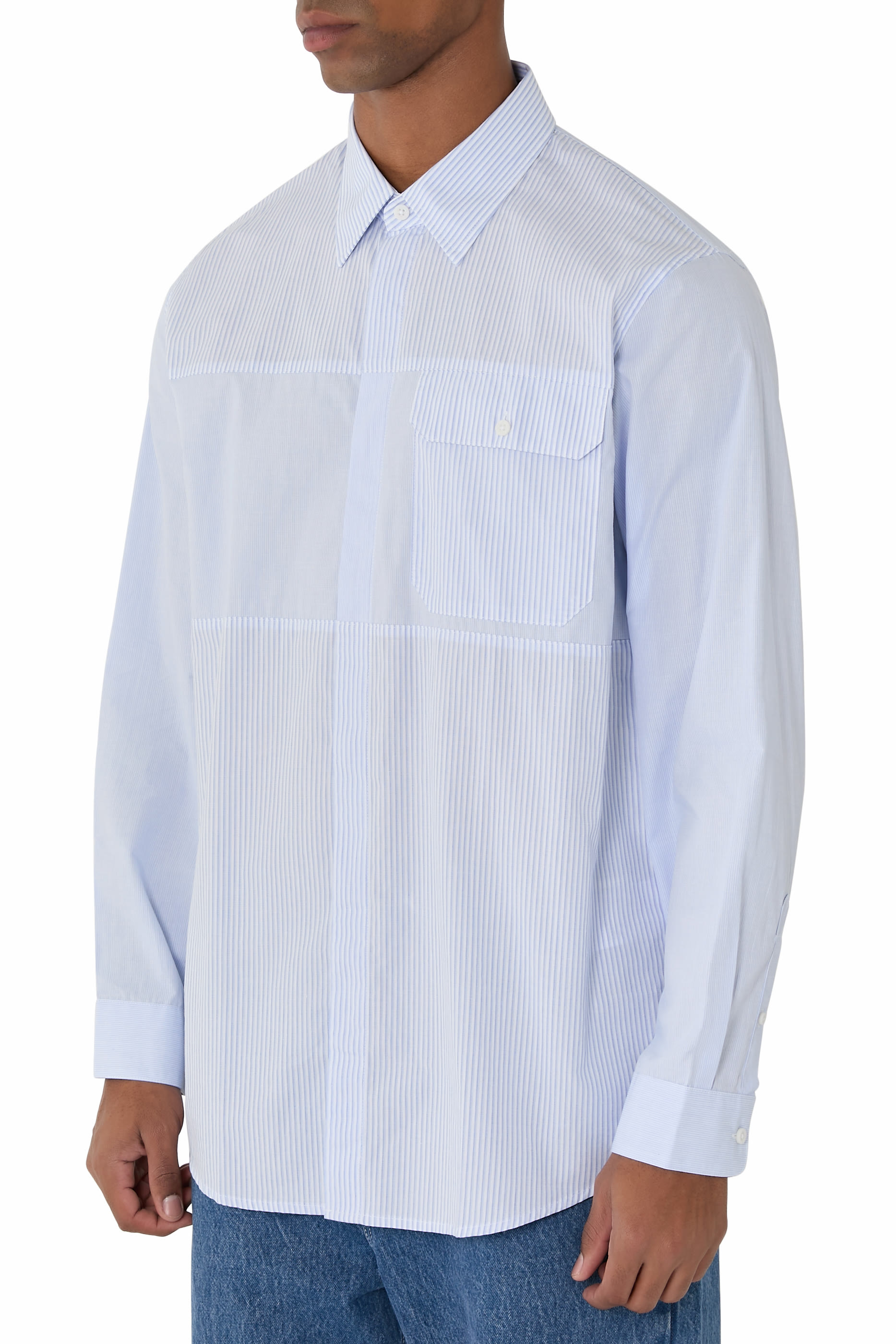 قميص بأكمام طويلة مخطط بالكامل