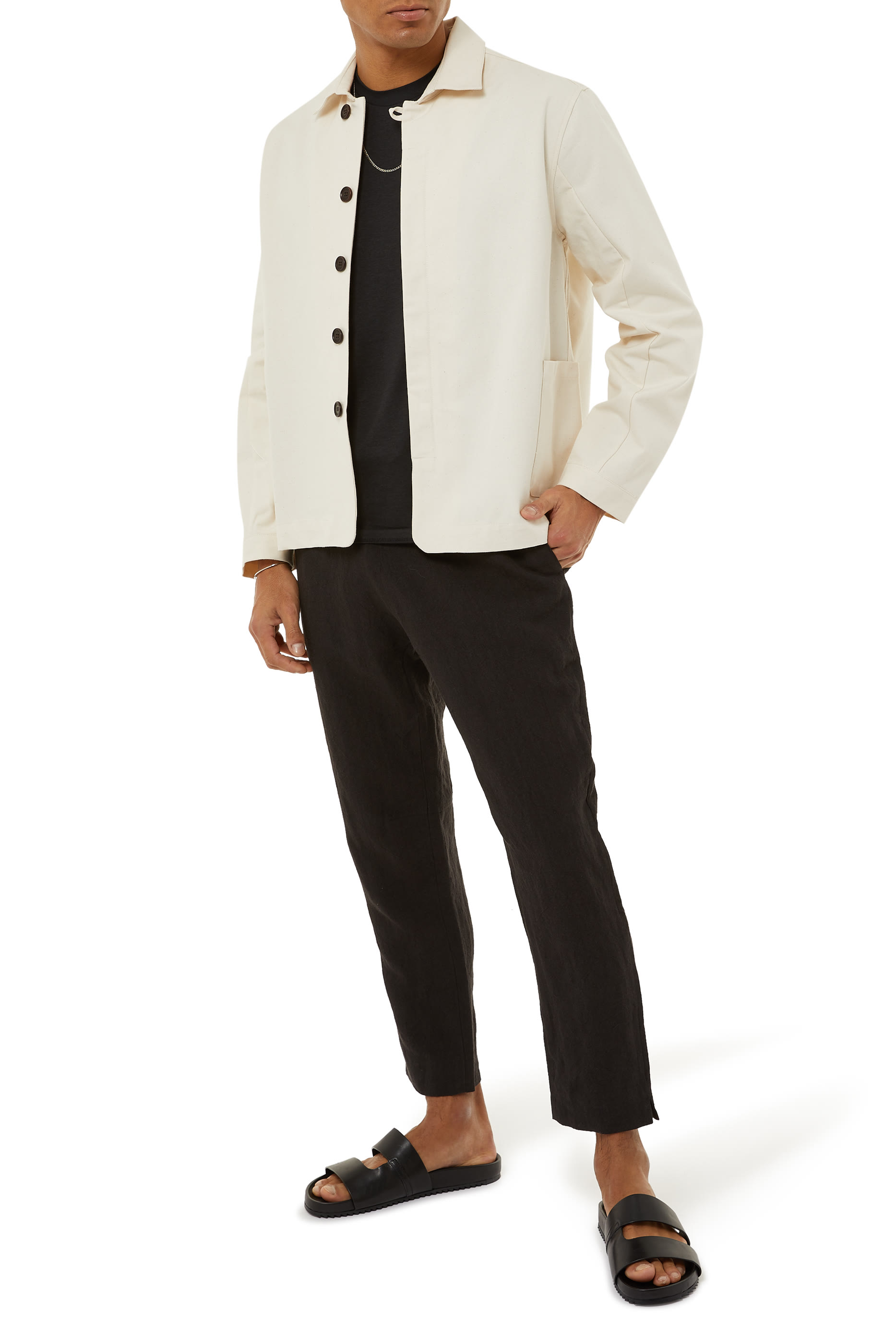 بنطال كتان مطاطي