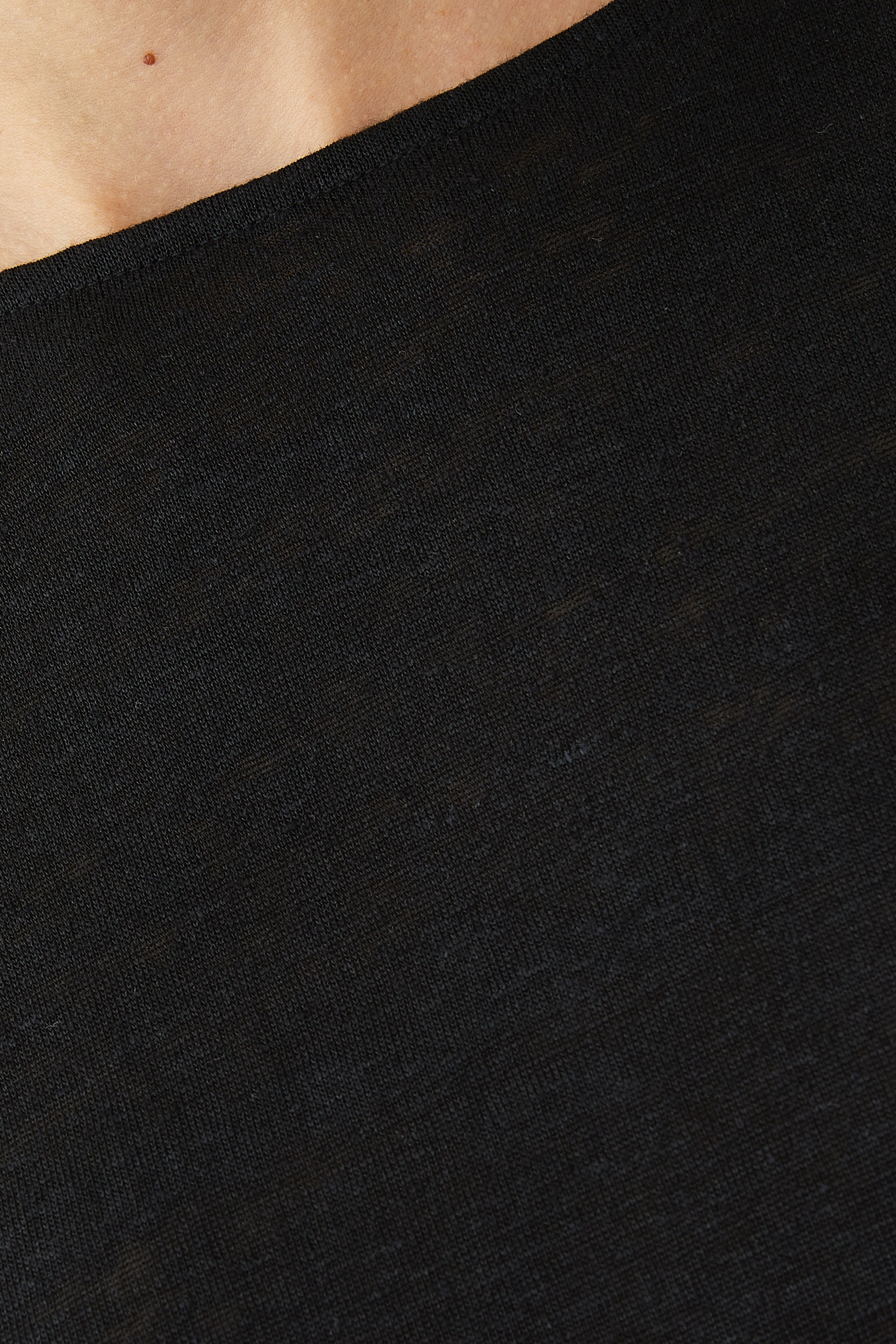 بلوزة قصيرة بلا أكمام بياقة قارب نسيج كتان عضوي