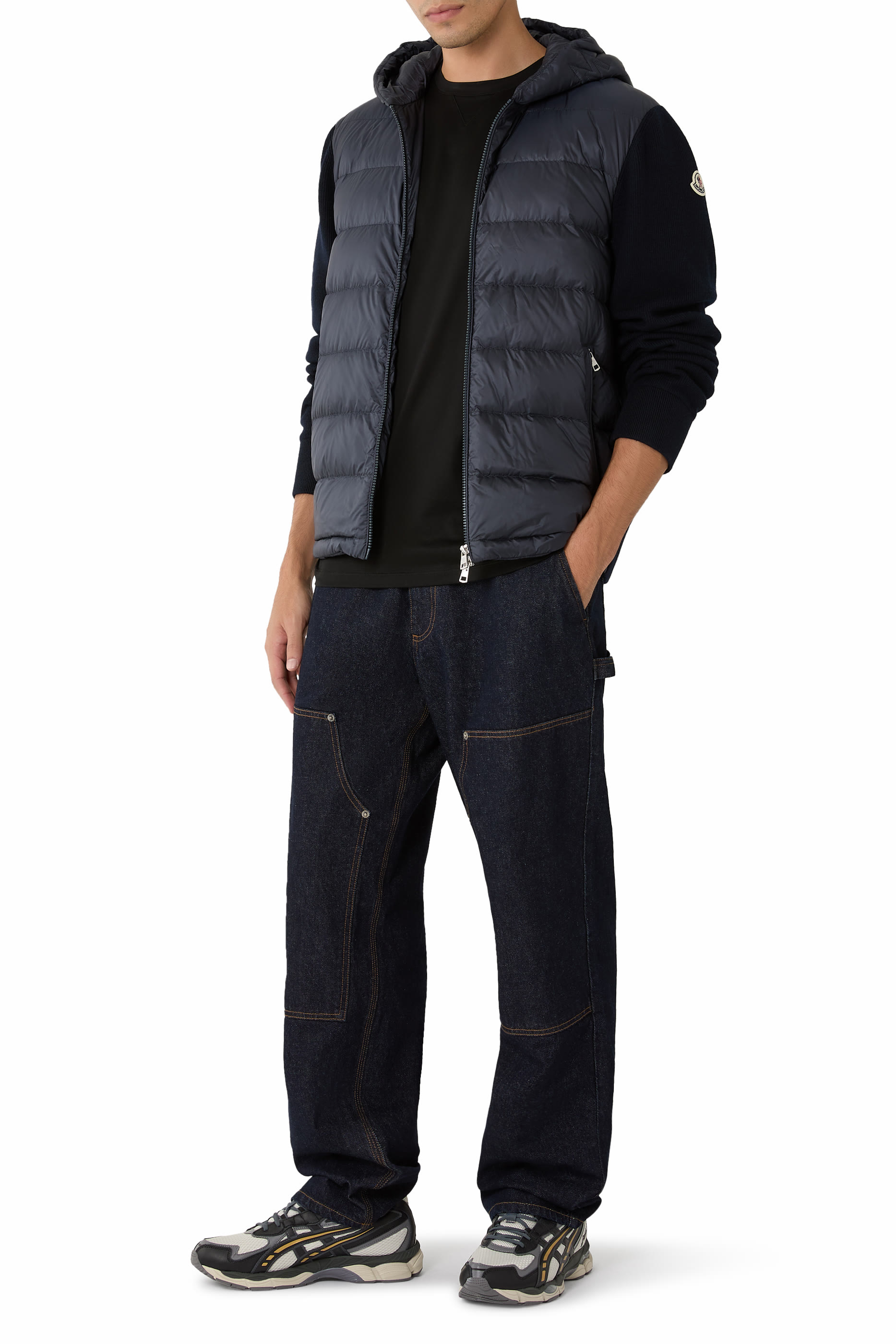 Padded Wool Zip-Up Hoodie