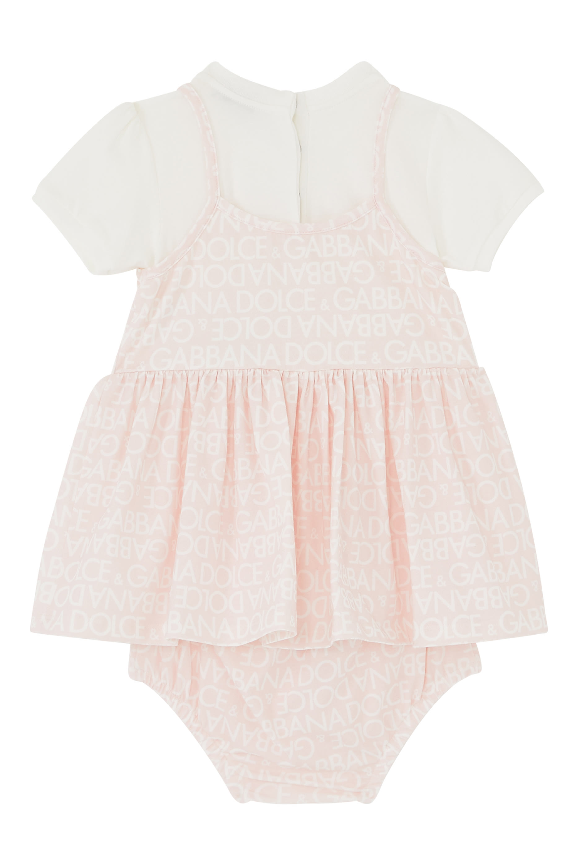 فستان بنمط تيشيرت بطبعات شعار الماركة للأطفال