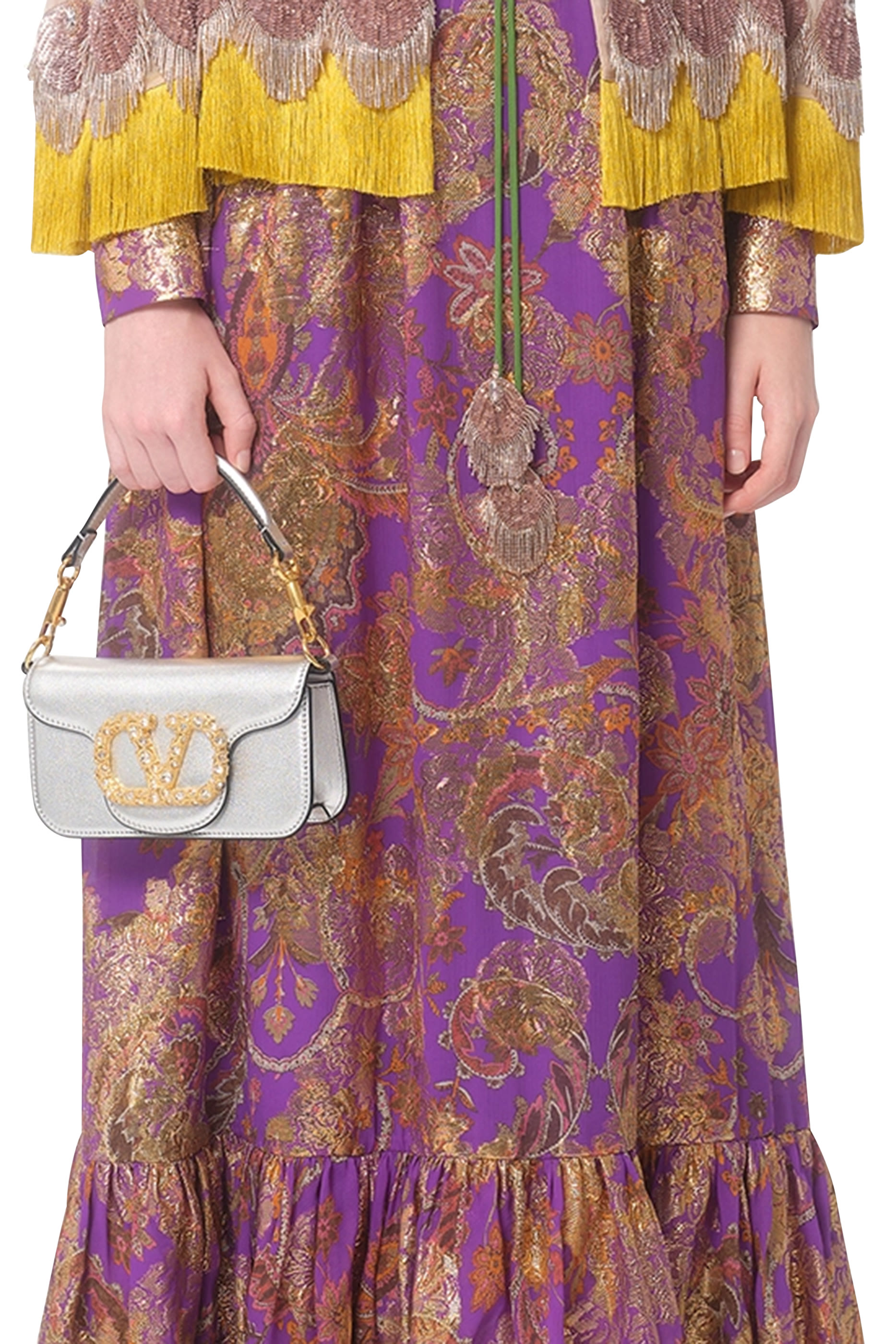 حقيبة كتف لوكو لامعة بشعار الماركة مزين بالأحجار