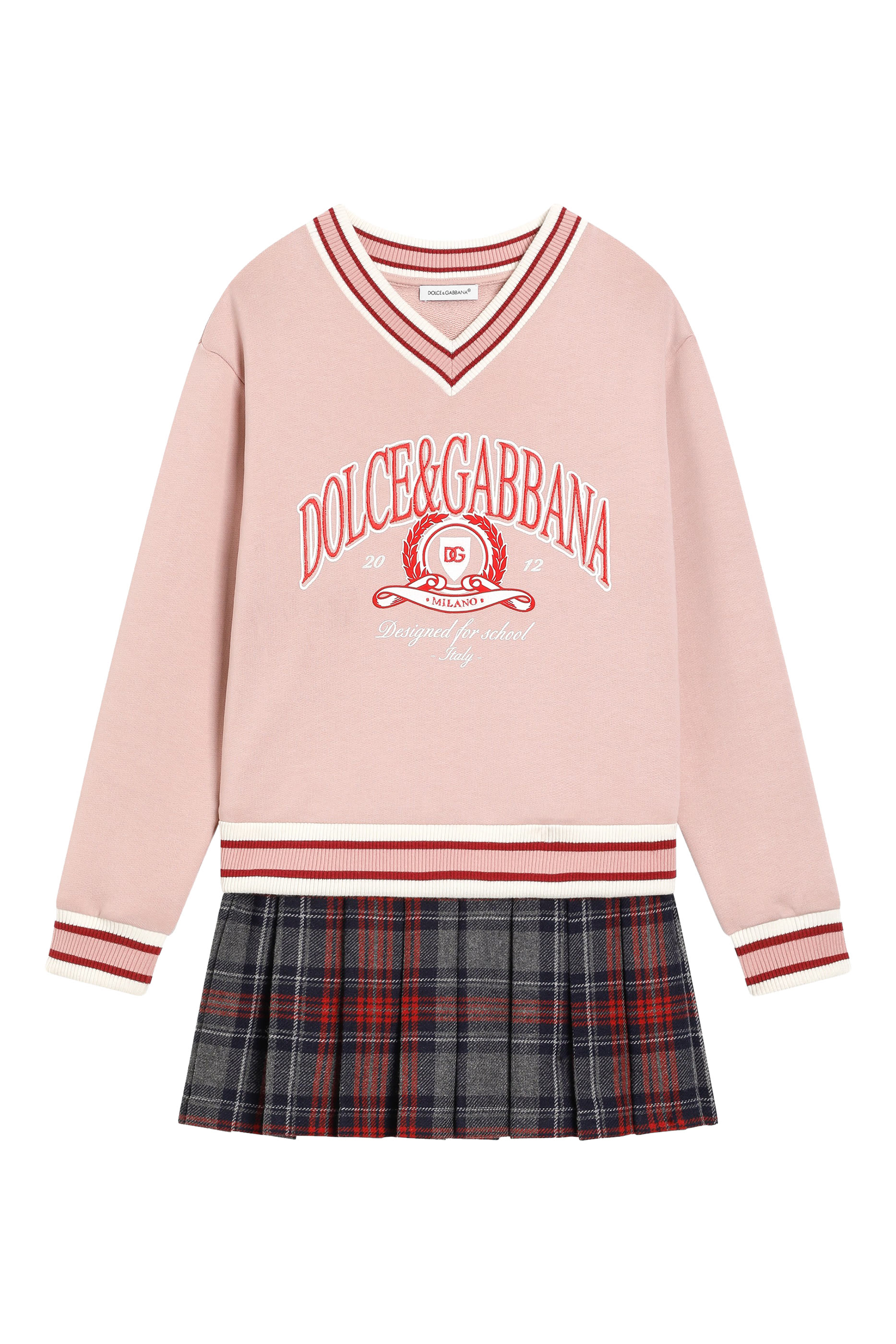 Kids DG Logo Tartan Dress