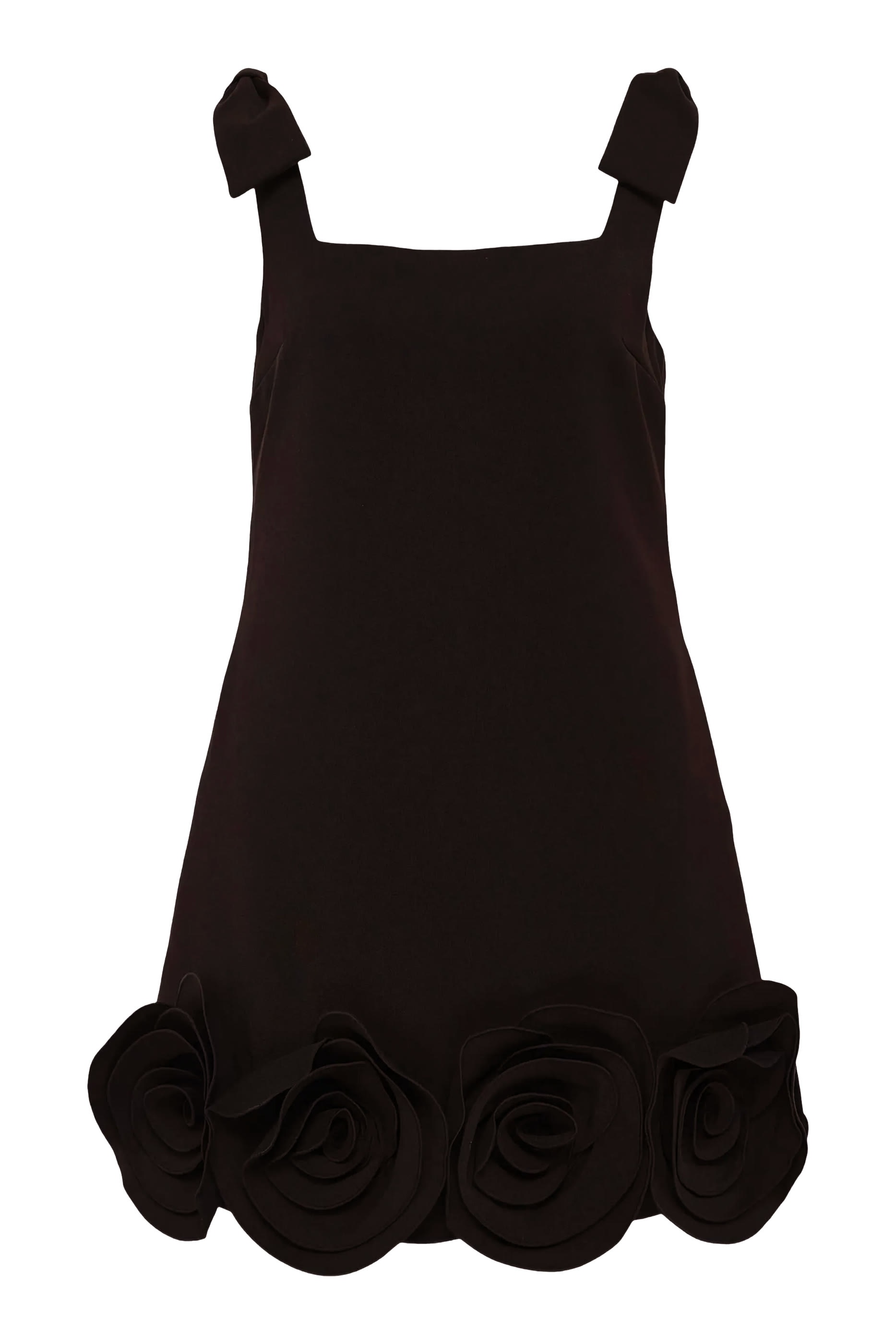 فستان قصير بزهور بارزة الملمس كريب