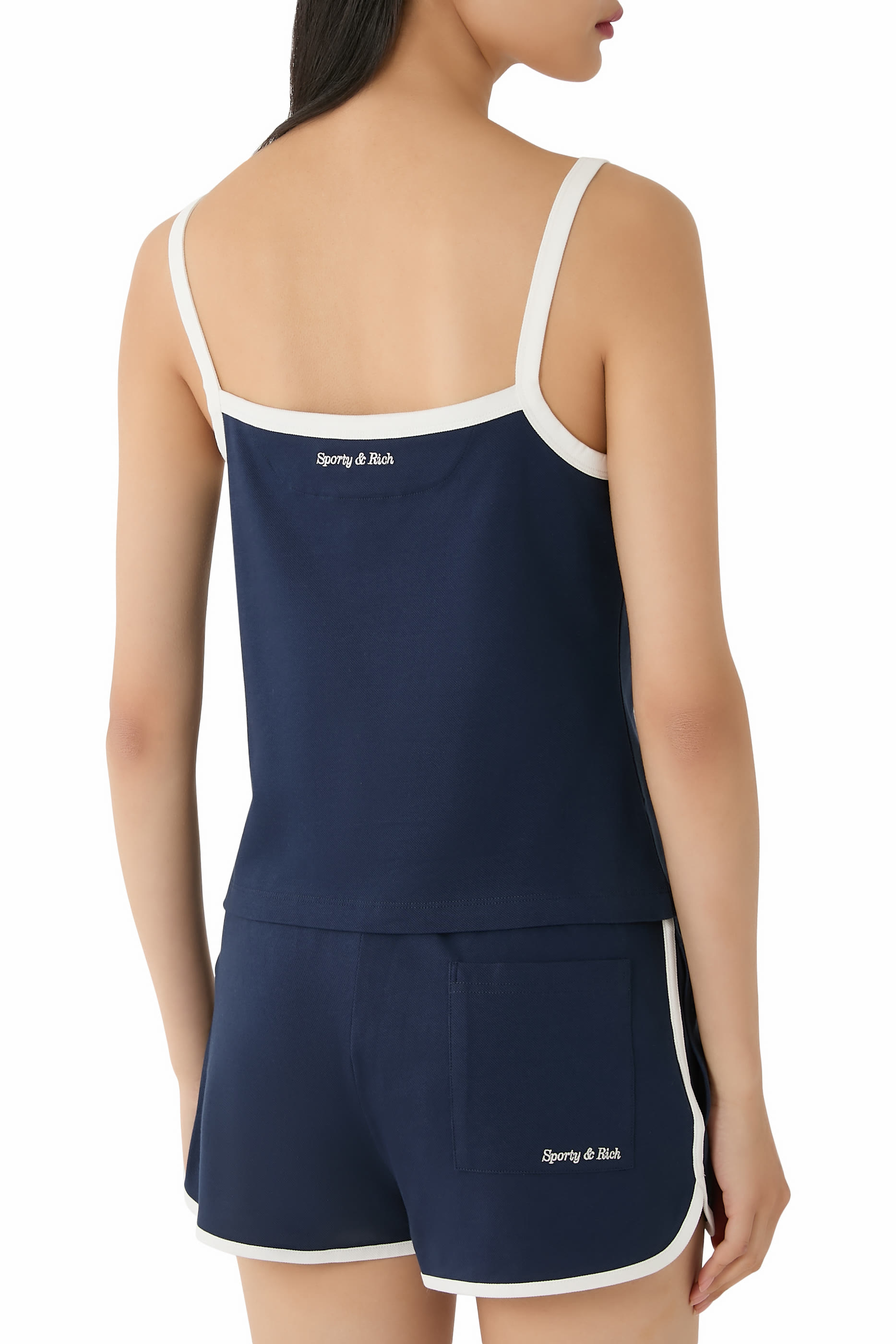 بلوزة بلا أكمام مطرزة بشعار إدين قطن بيكيه