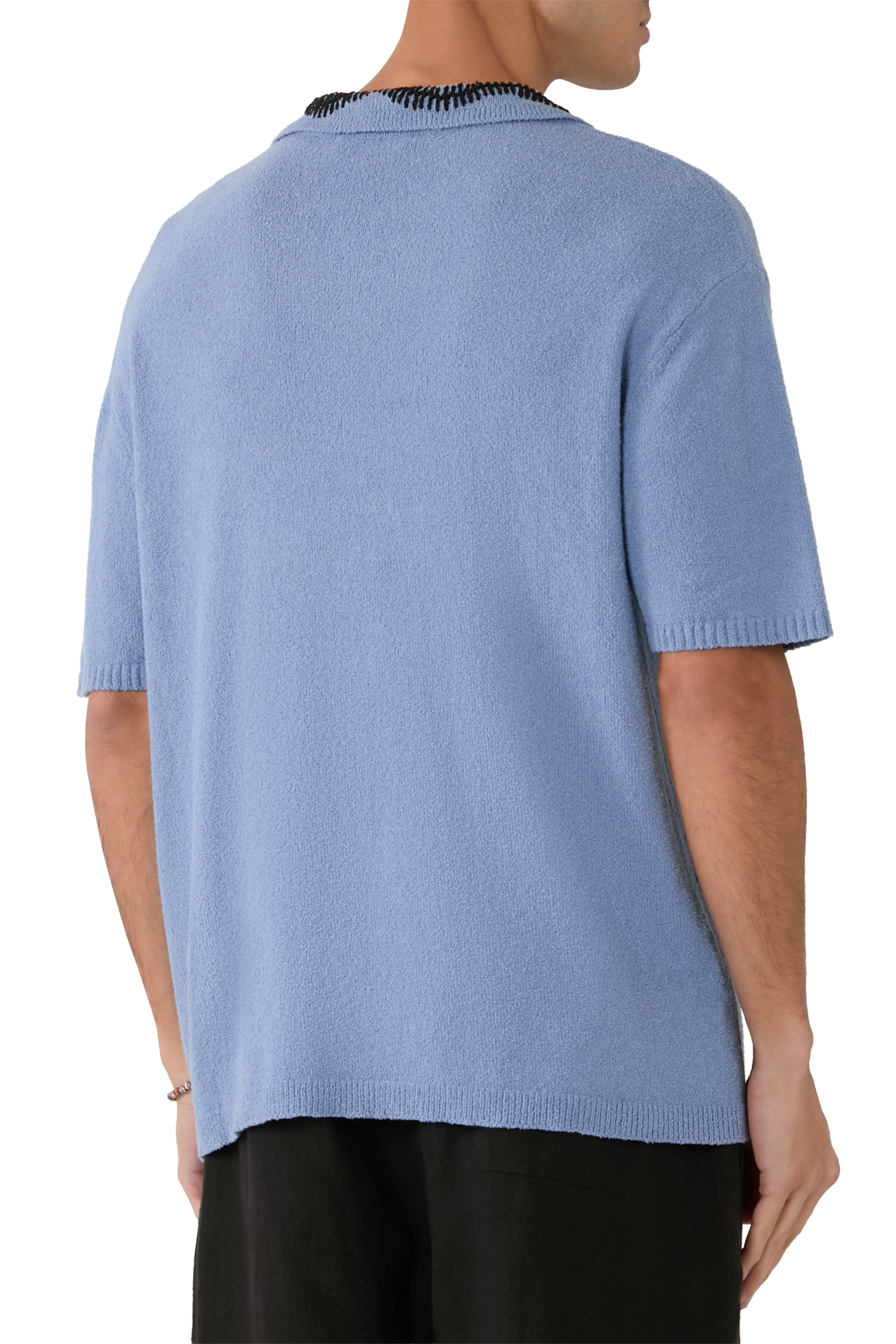 قميص بولو بياقة منسوجة يدويا كروشيه