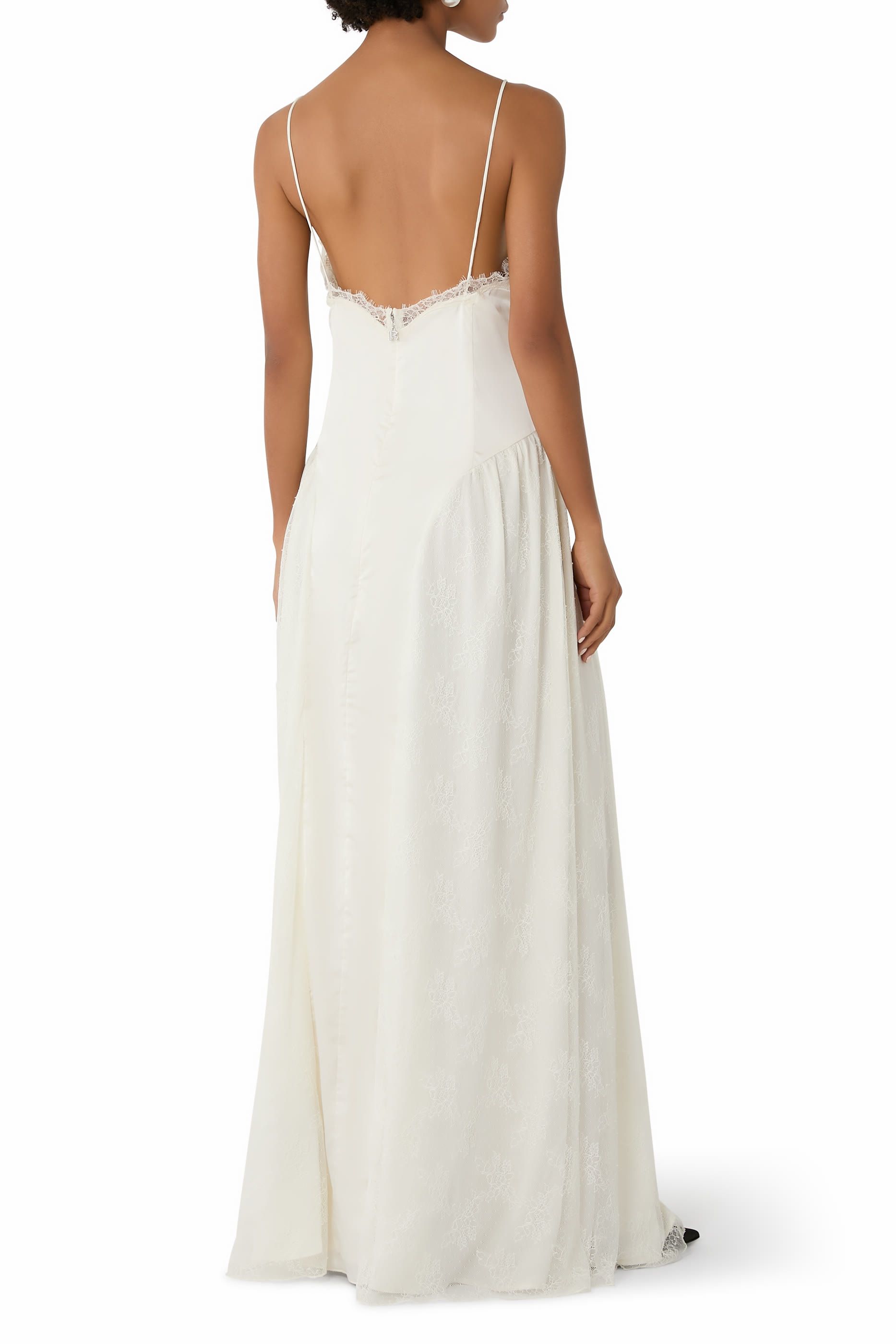 Satin Lace Maxi Dress